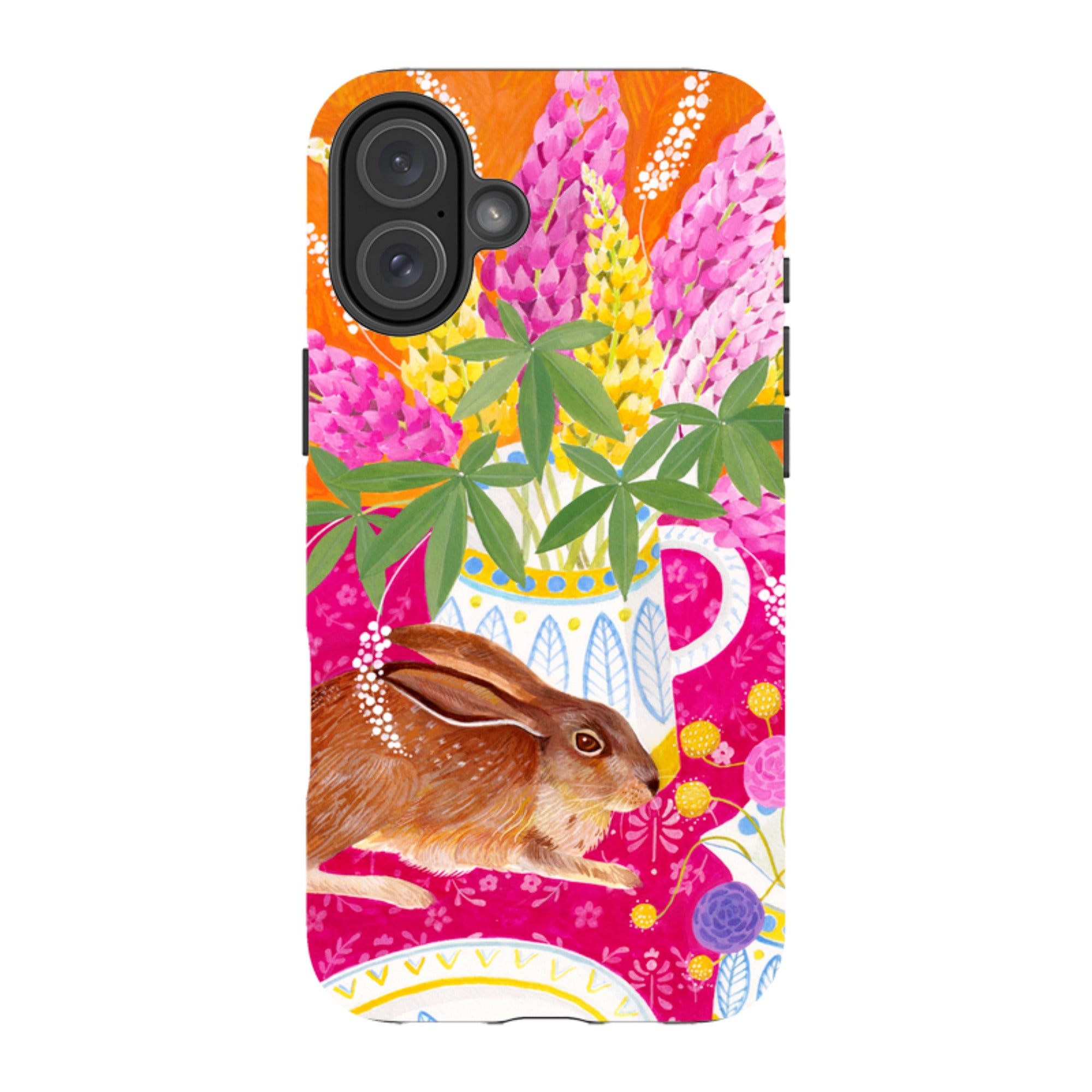 iPhone Tough Case - Rabbit Lupins By Bex Parkin