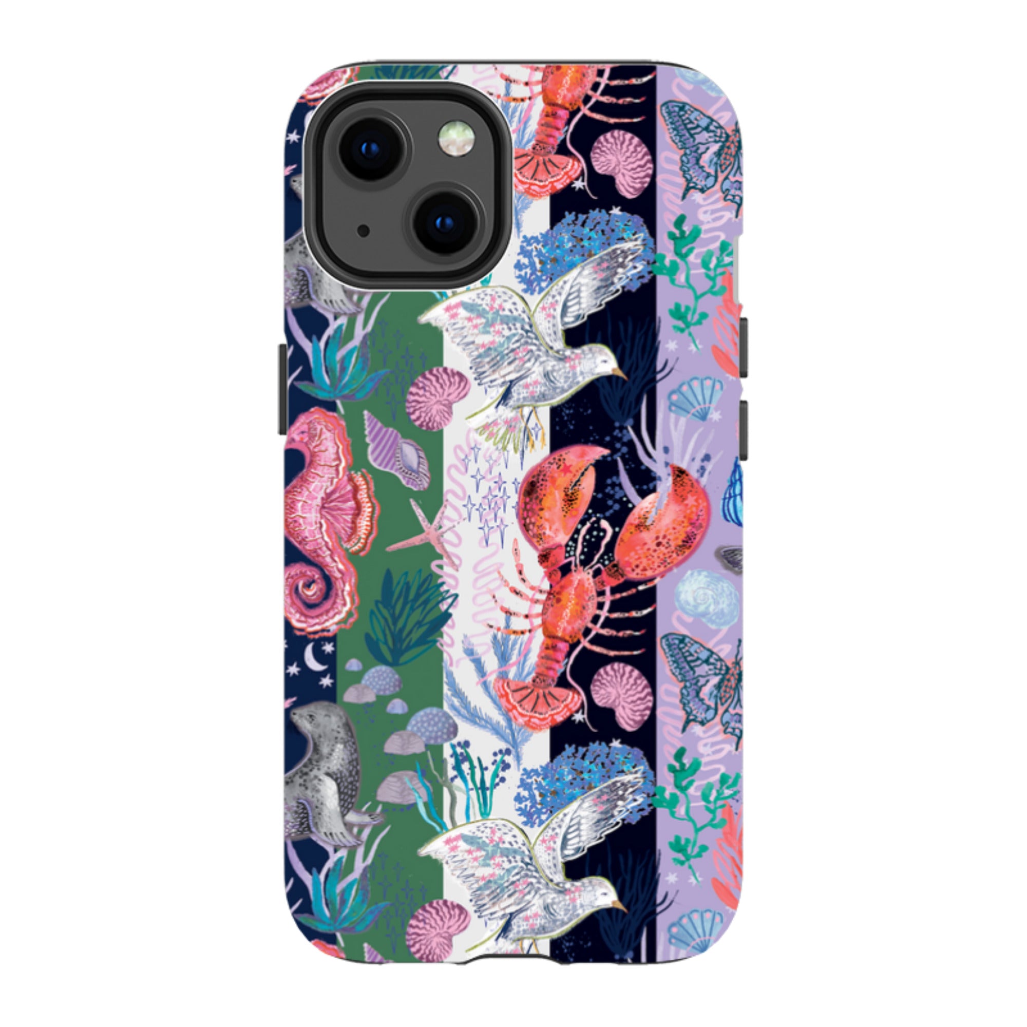 iPhone MagSafe Tough Case - Coastal Calling Stripe I By Emma Frances Grant