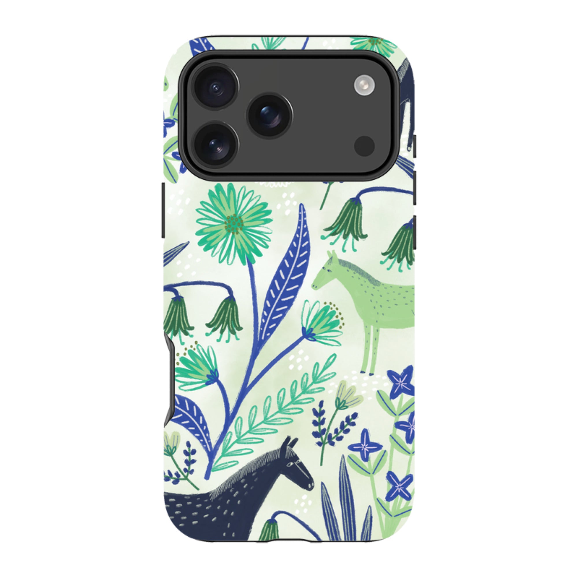 iPhone Tough Case - Wild Ponies Green By Lee Foster Wilson