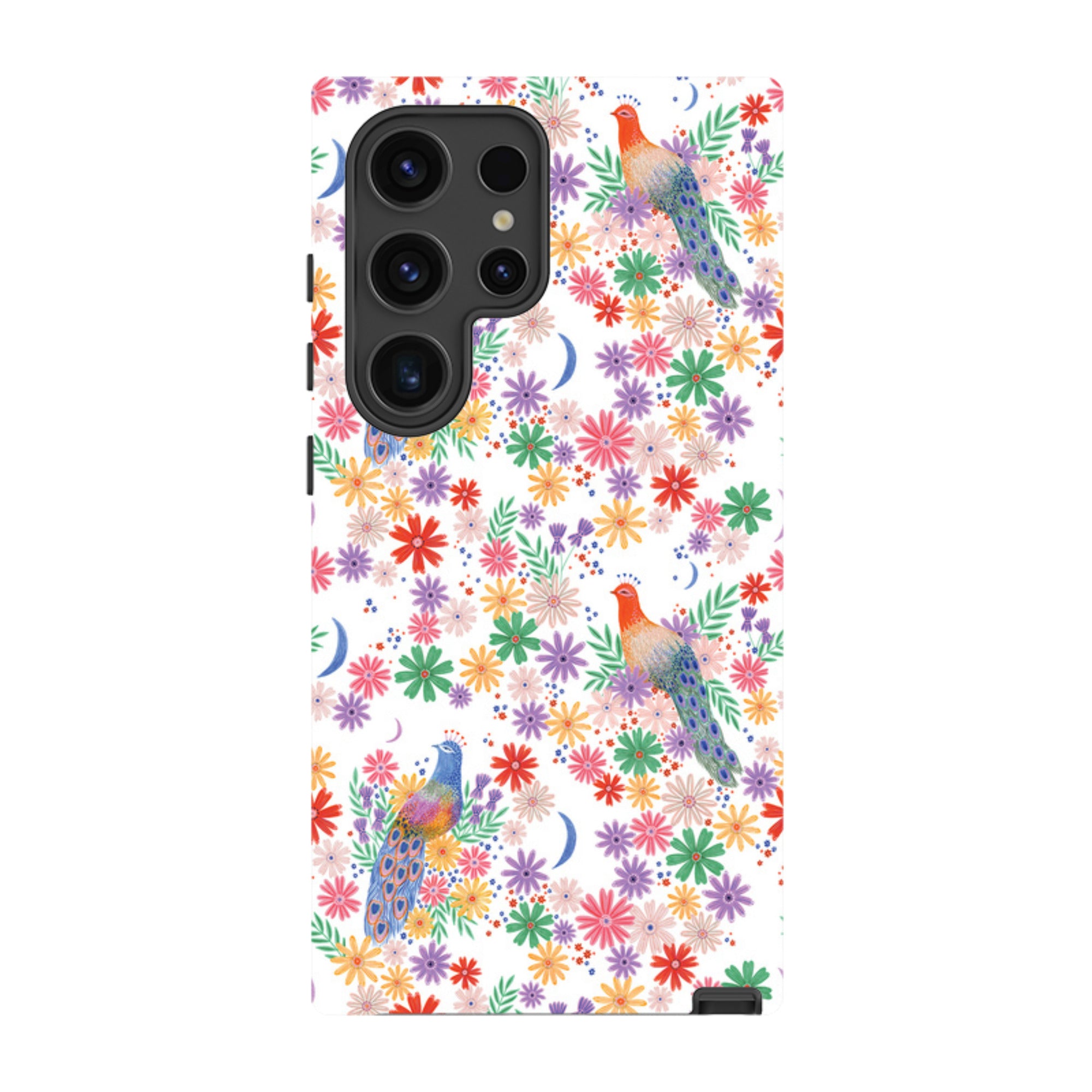 Samsung Tough Case - Peacock Pattern White By Lee Foster Wilson