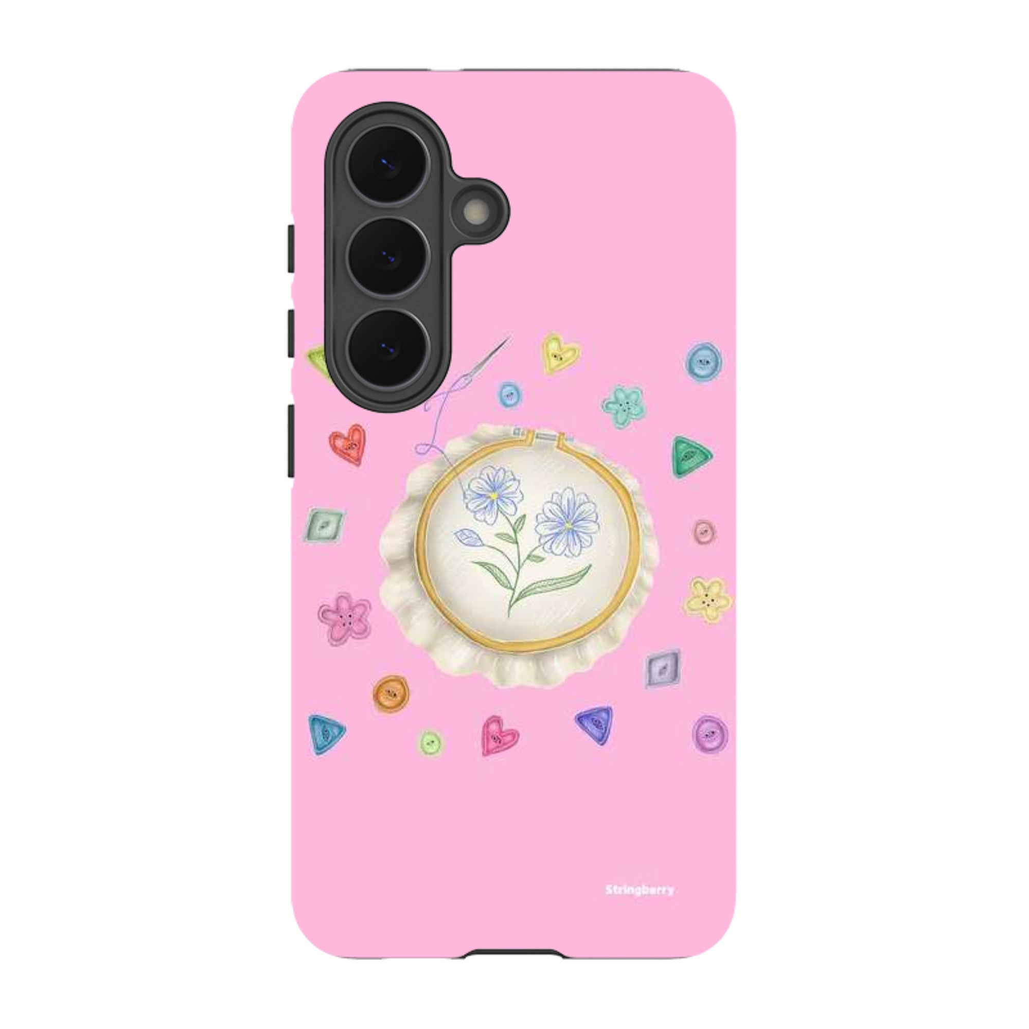 Samsung Tough Case - Flower Buttons Needlework By Catherine Rowe