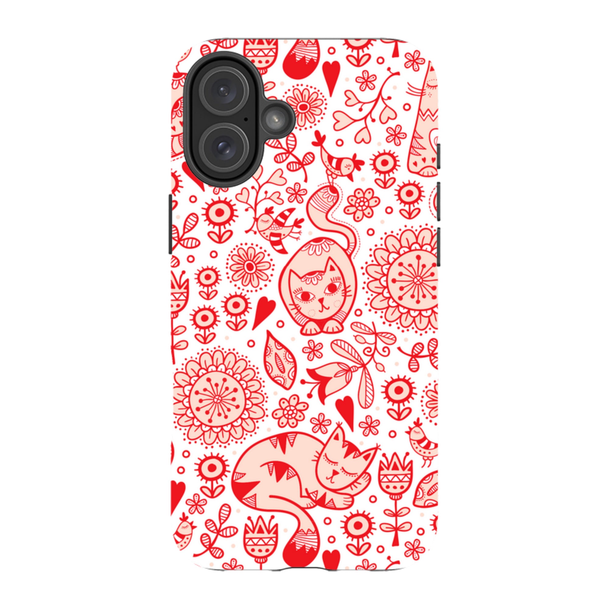 iPhone Tough Case - Red Cats By Suzy Taylor