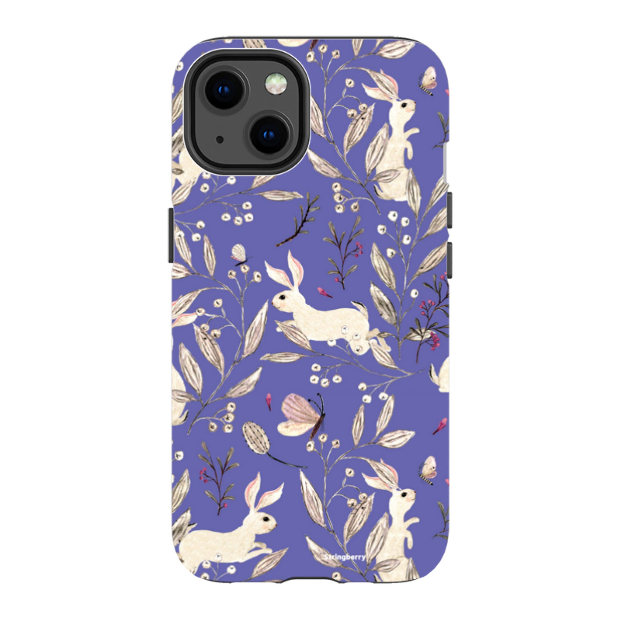 iPhone Tough Case - Bunnies Periwinkle By Katherine Quinn