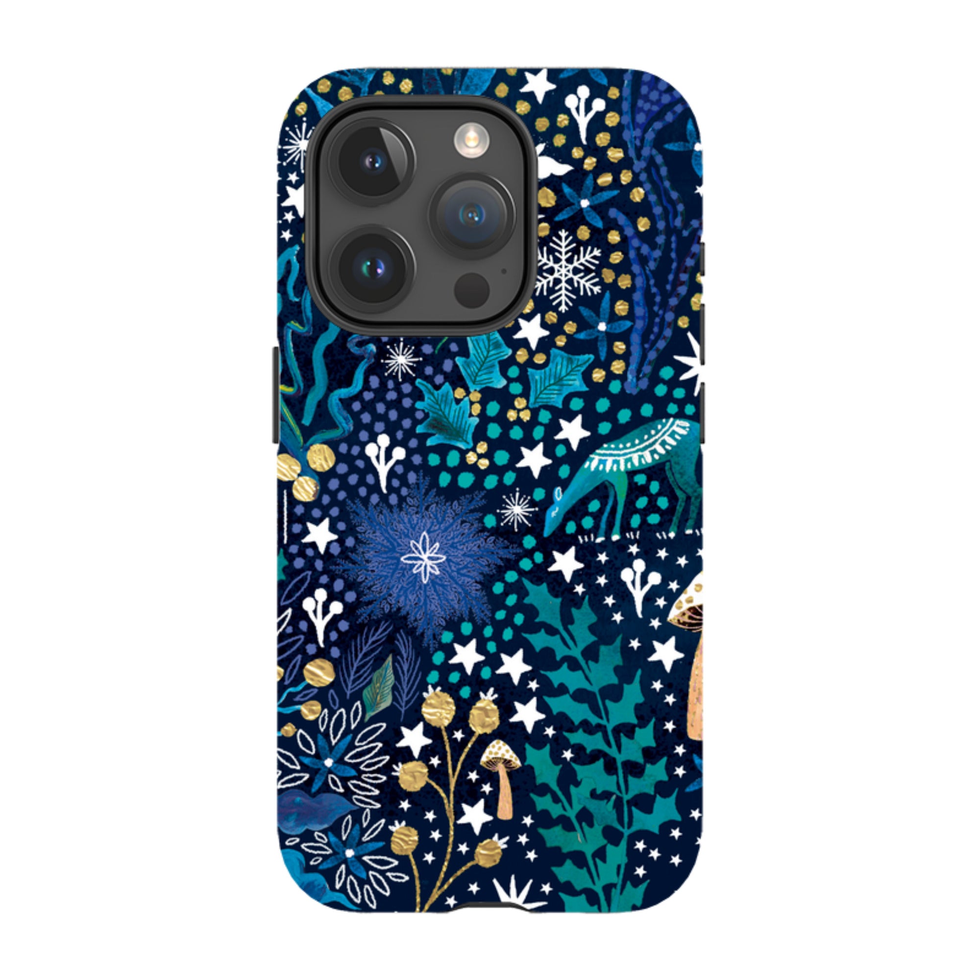iPhone MagSafe Tough Case - Winter Flowers Teal By Emma Frances Grant