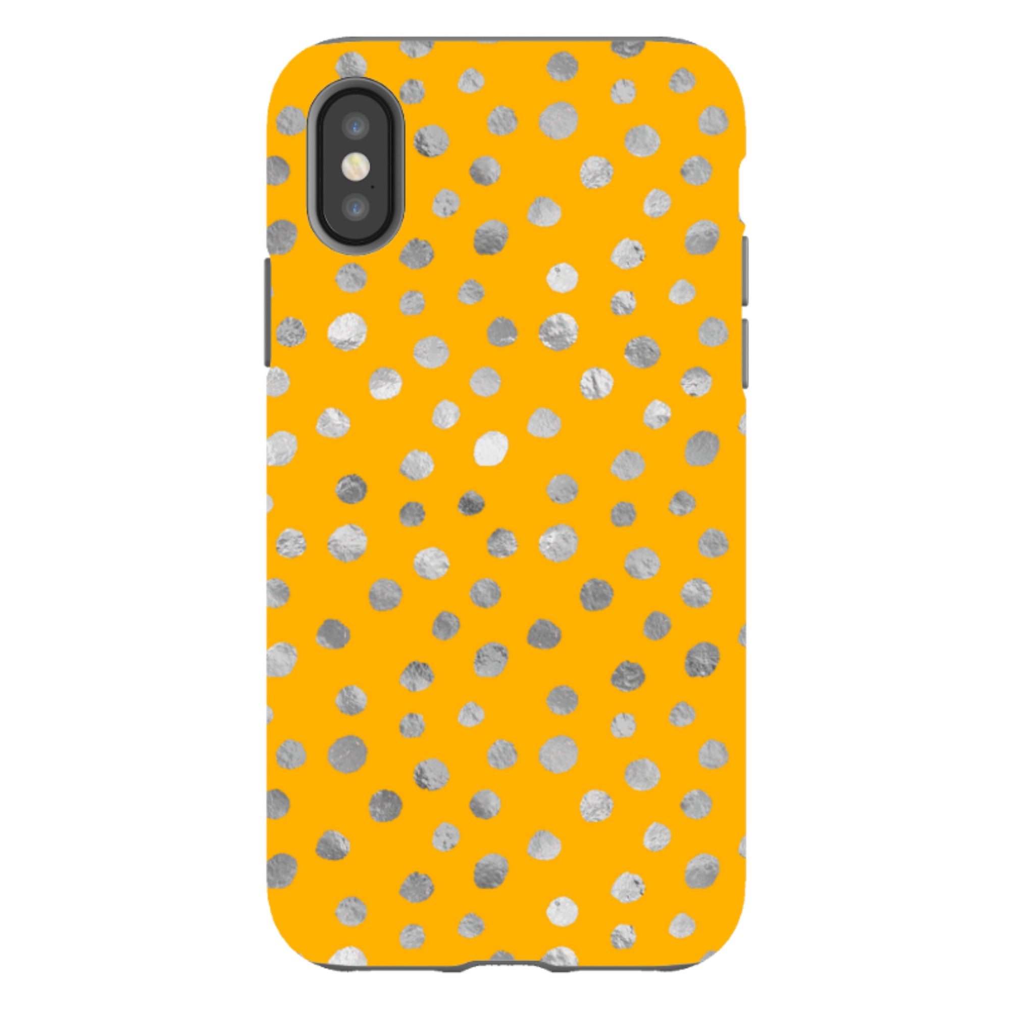 iPhone Tough Case - Honey and Silver Dots