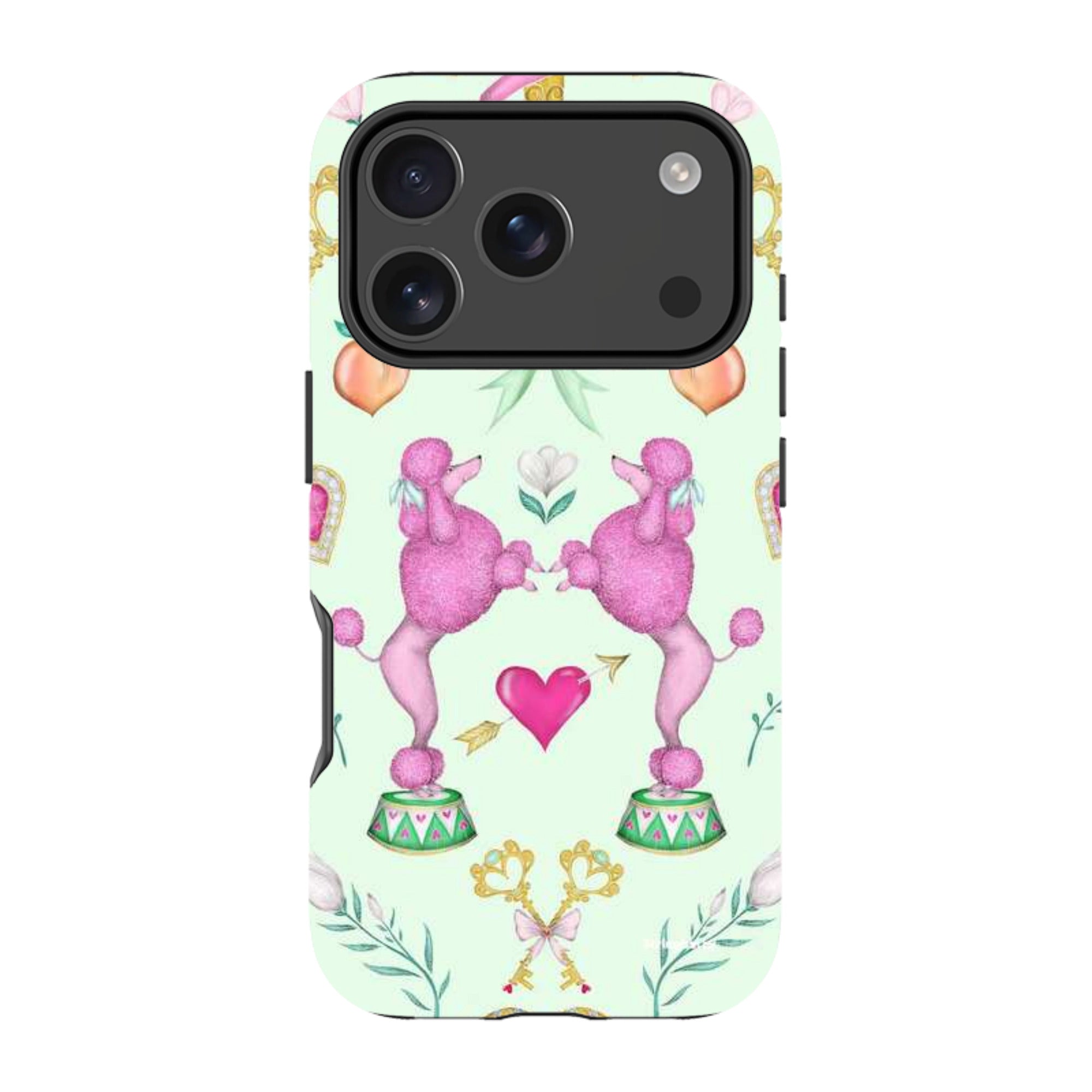iPhone MagSafe Tough Case - Pink Poodle Parlour Mint By Catherine Rowe