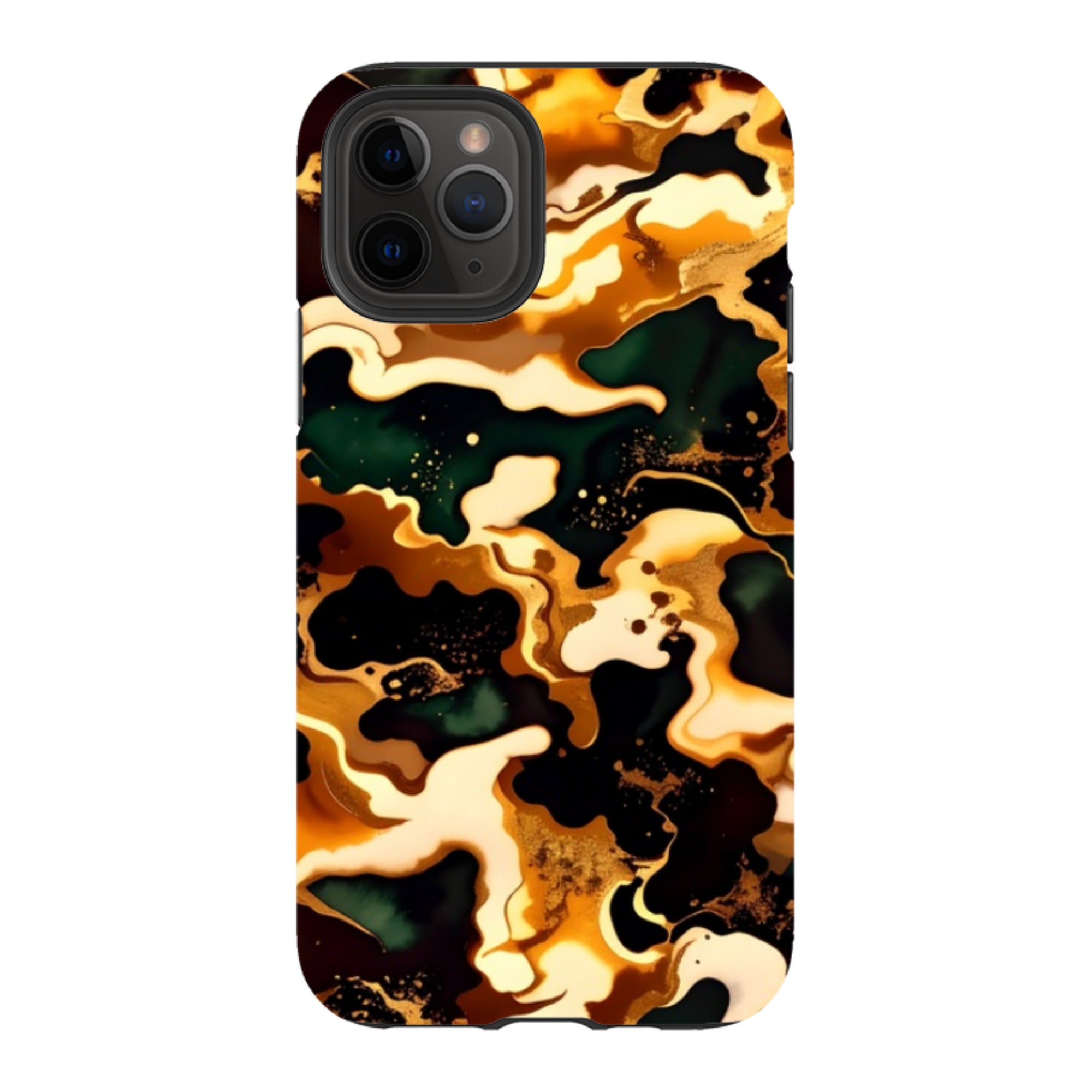iPhone Tough Case - Green Fire Marble