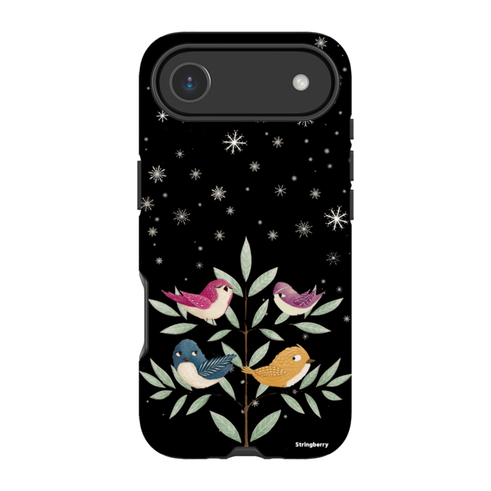 iPhone Tough Case - Garden Birds Black By Maja Lindberg