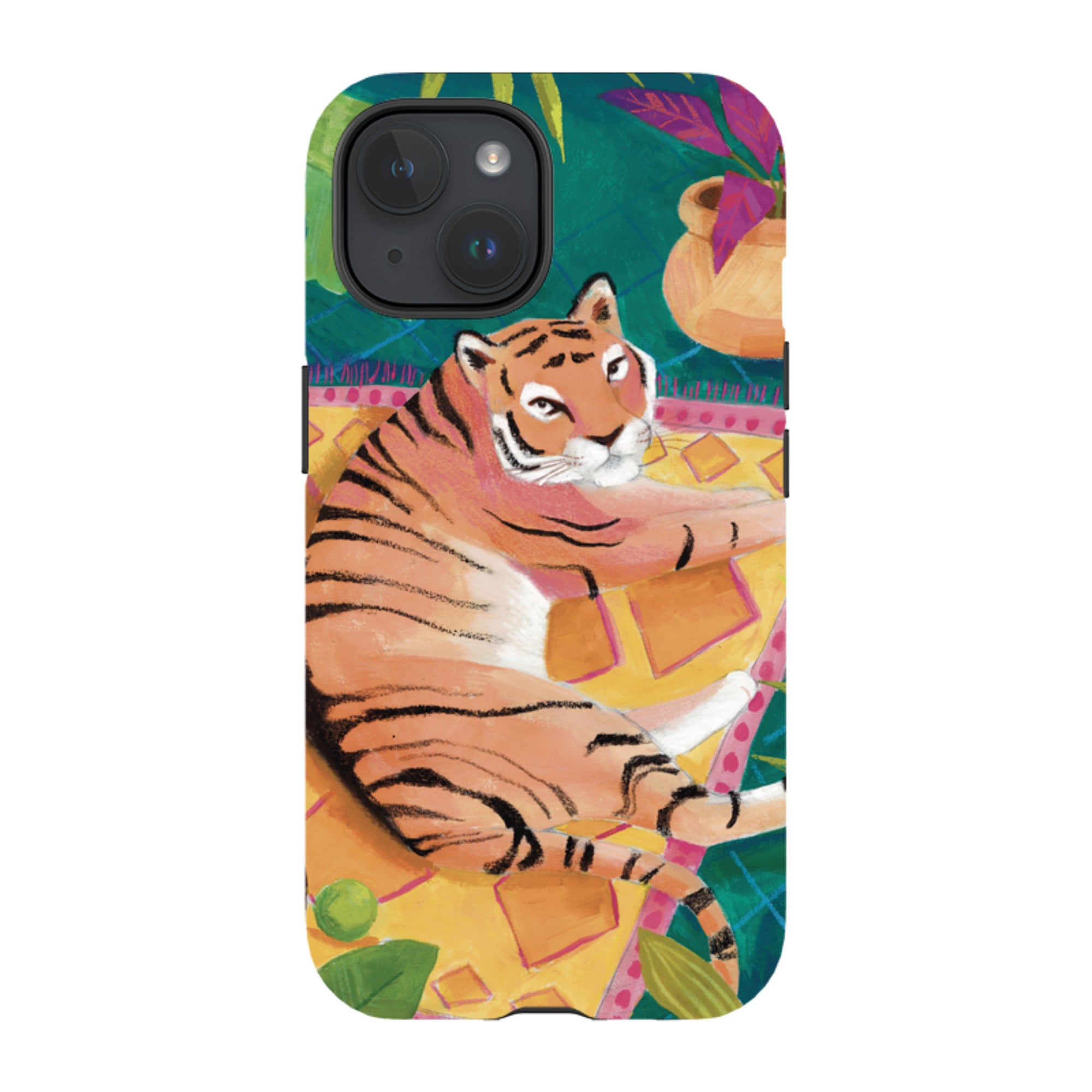 iPhone MagSafe Tough Case -  Tiger In Palms By Bex Parkin