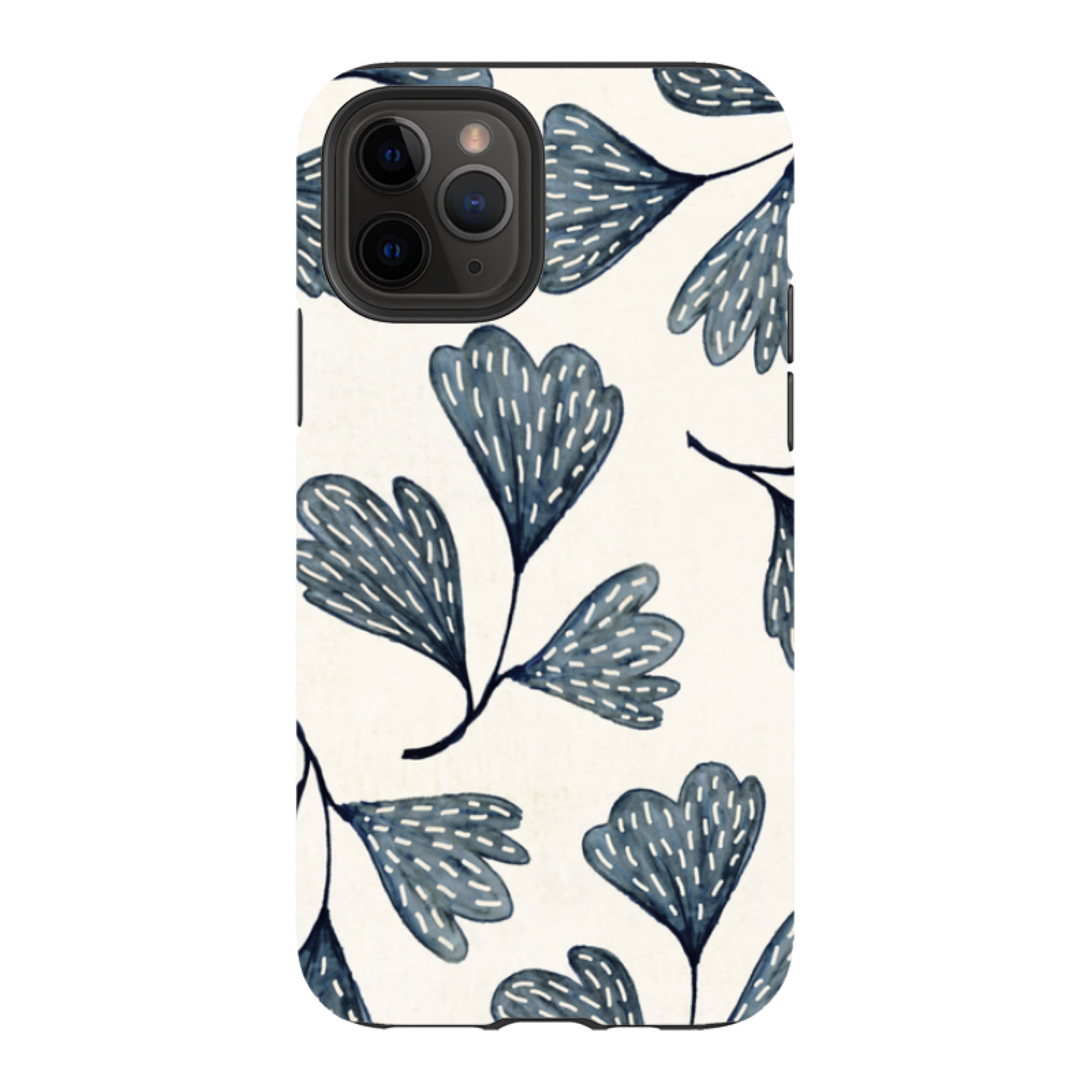 iPhone Tough Case - Indigo Leaves By Katherine Quinn
