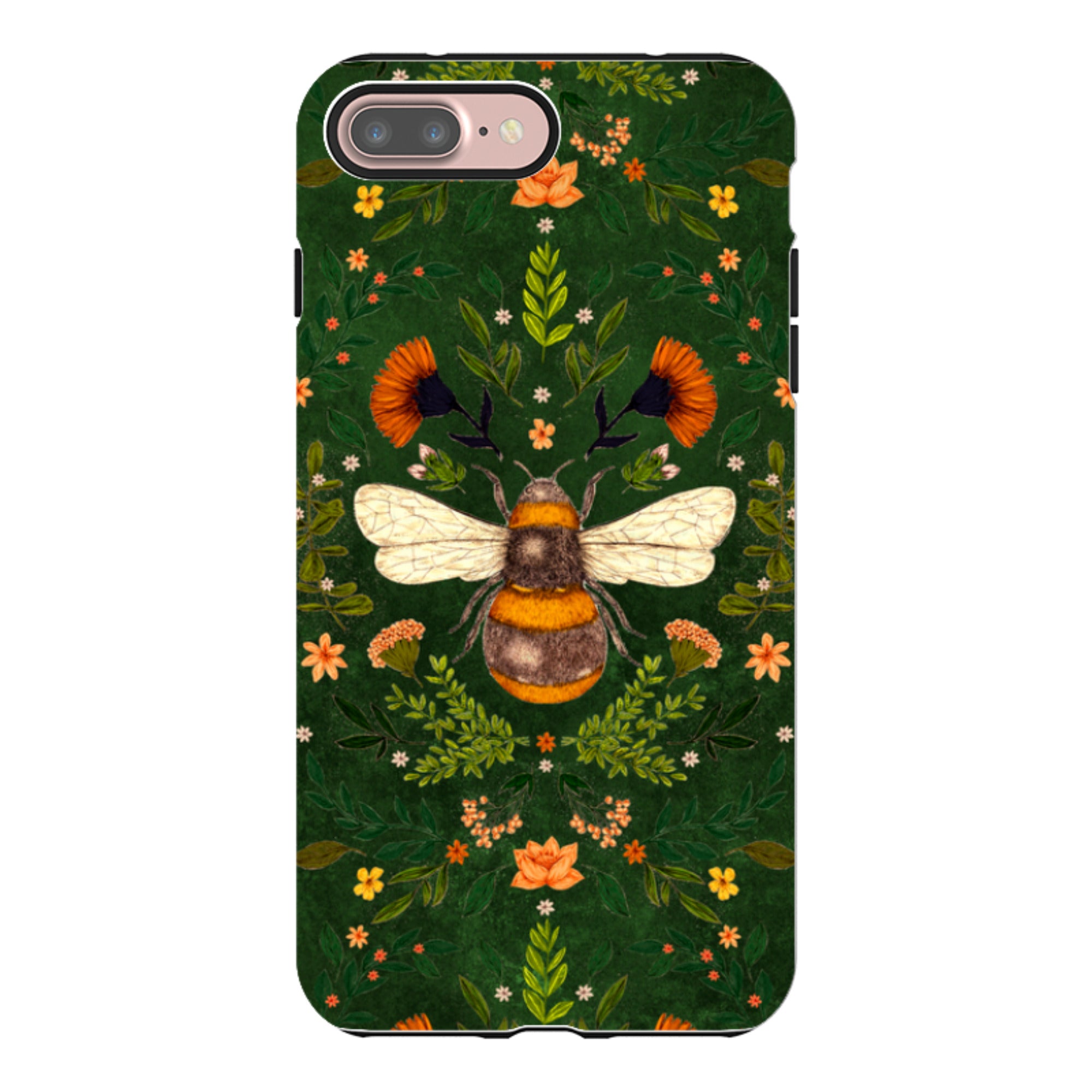 iPhone Tough Case - Botanical Bee Green By Jade Mosinski