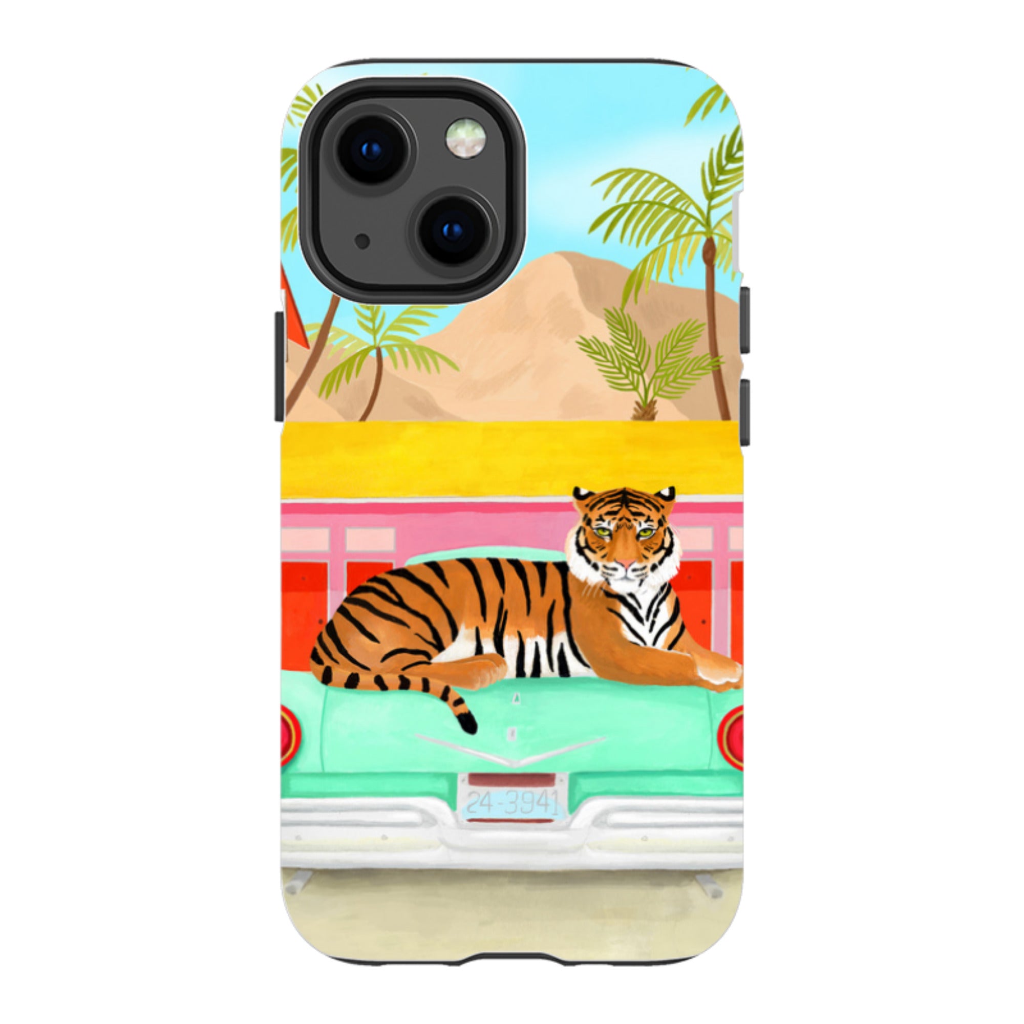iPhone Tough Case - Palm Motel Tiger By Bex Parkin