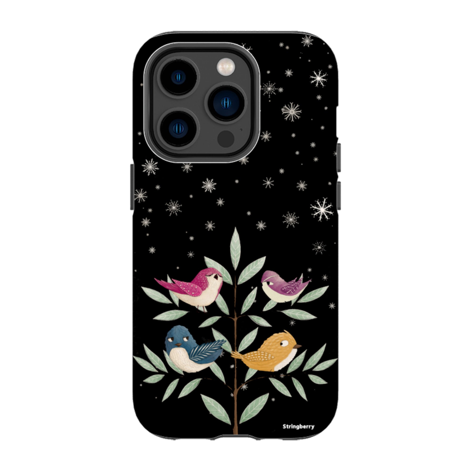 iPhone MagSafe Tough Case - Garden Birds Black By Maja Lindberg