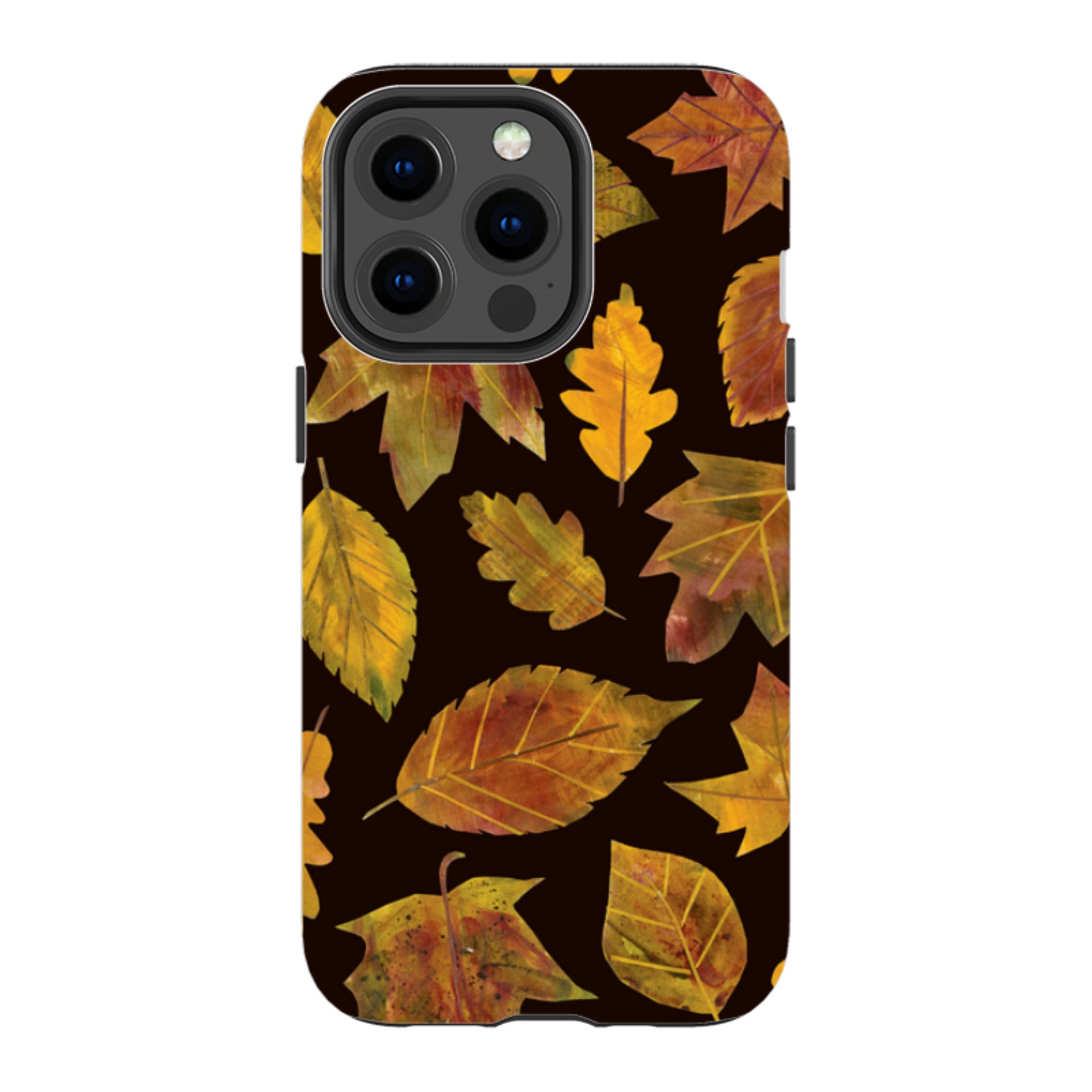 iPhone MagSafe Tough Case - Autumn Textured Leaves By Tracey English
