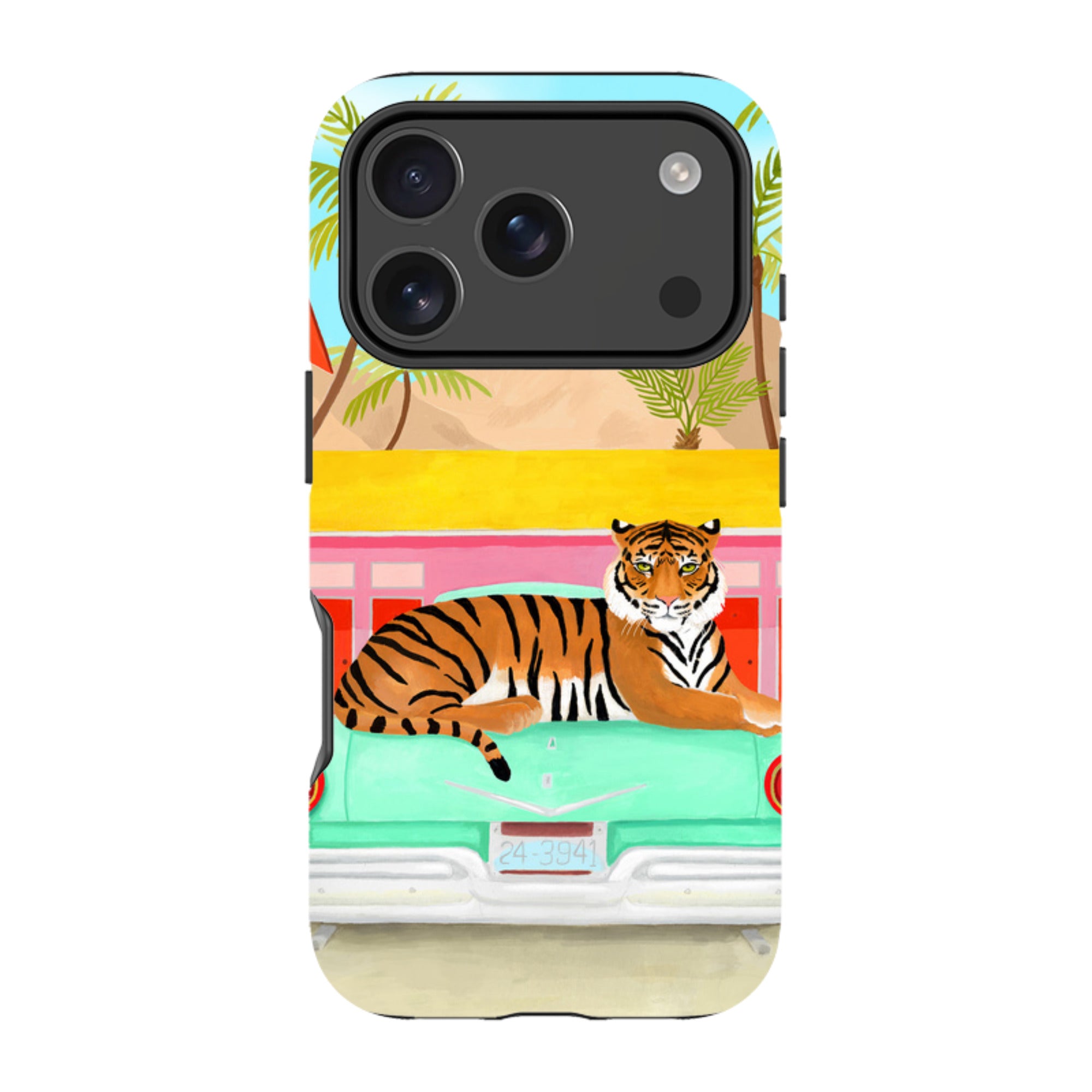 iPhone Tough Case - Palm Motel Tiger By Bex Parkin