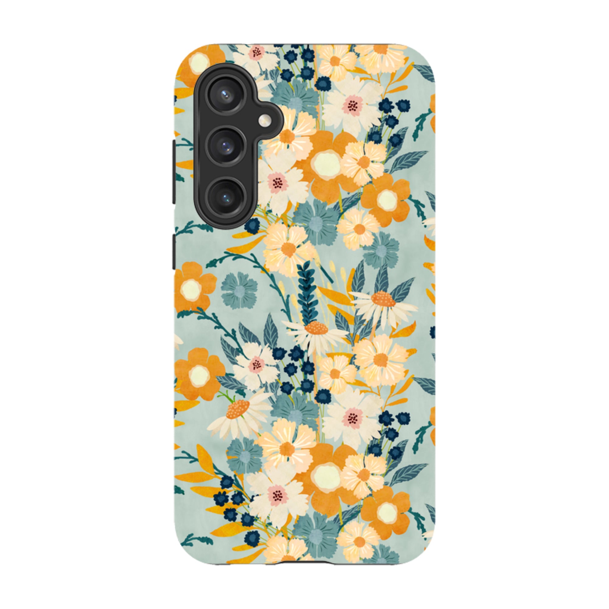 Samsung Tough Case - Yellow And Blue Floral By Katherine Quinn
