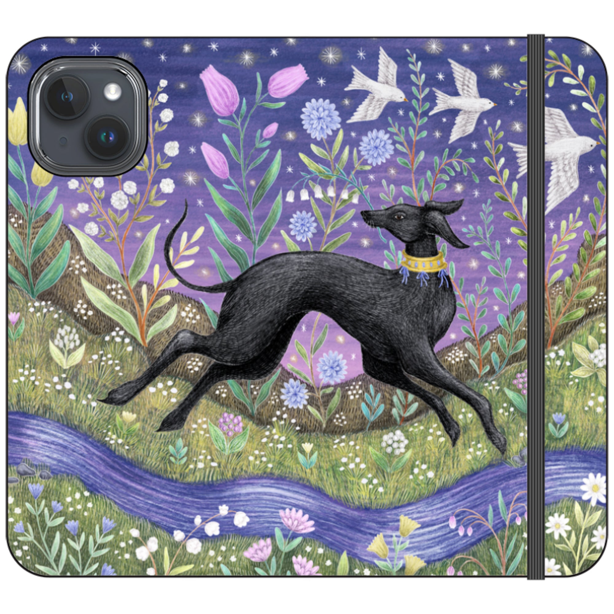 Meadow Hound Wallet Case By Catherine Rowe