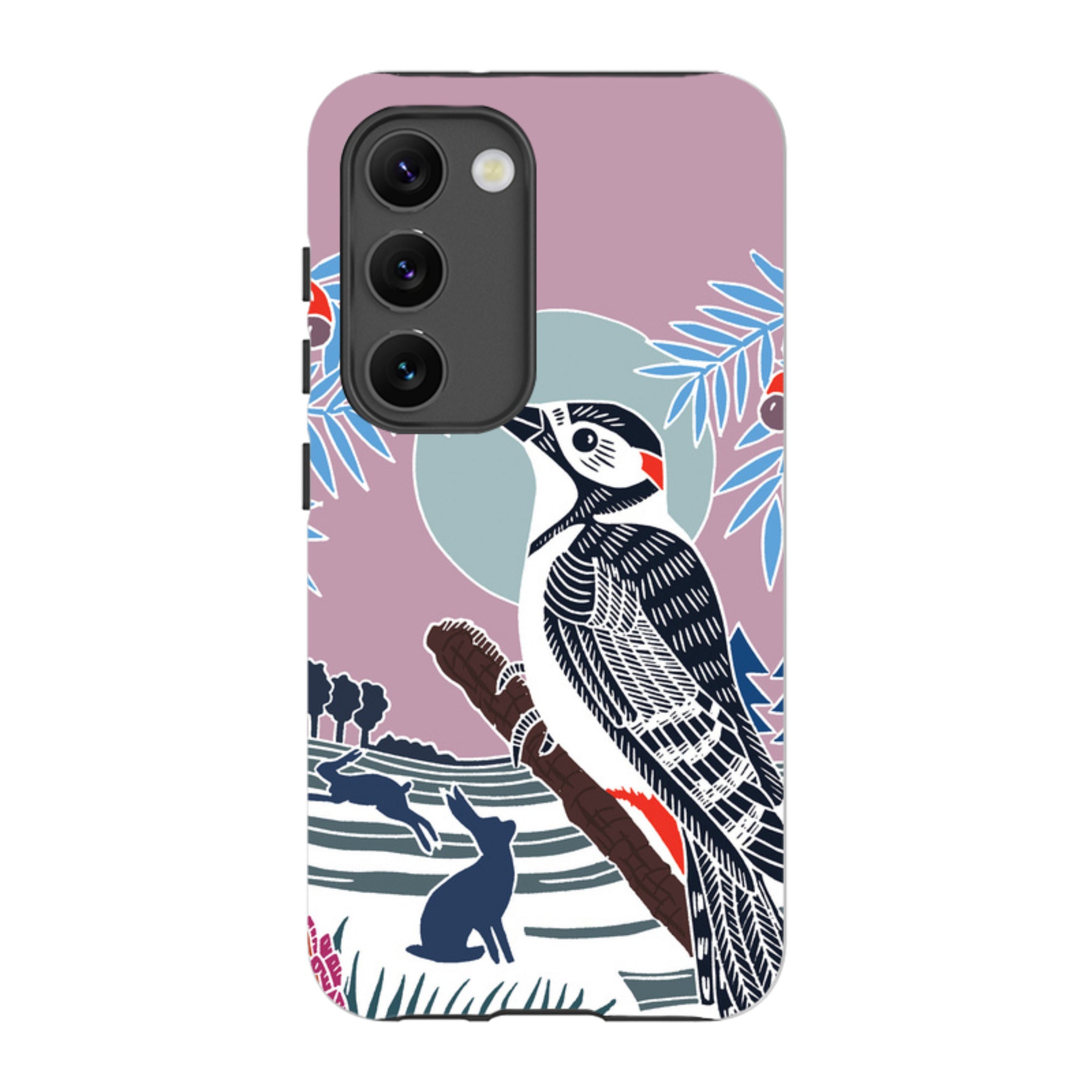 Samsung Tough Case - Woodpecker Pale By Kate Heiss