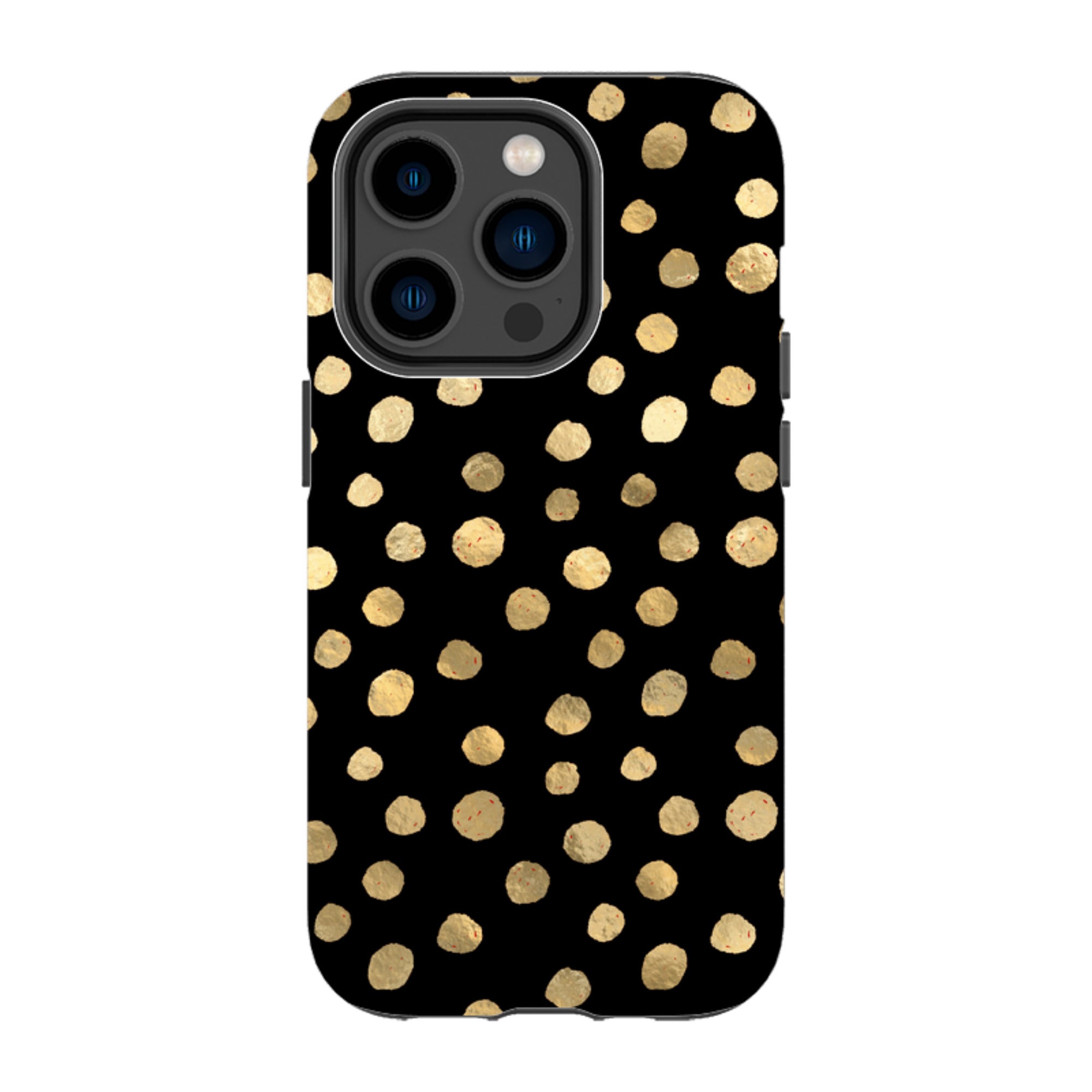 iPhone MagSafe Tough Case -  Black and Gold Dots