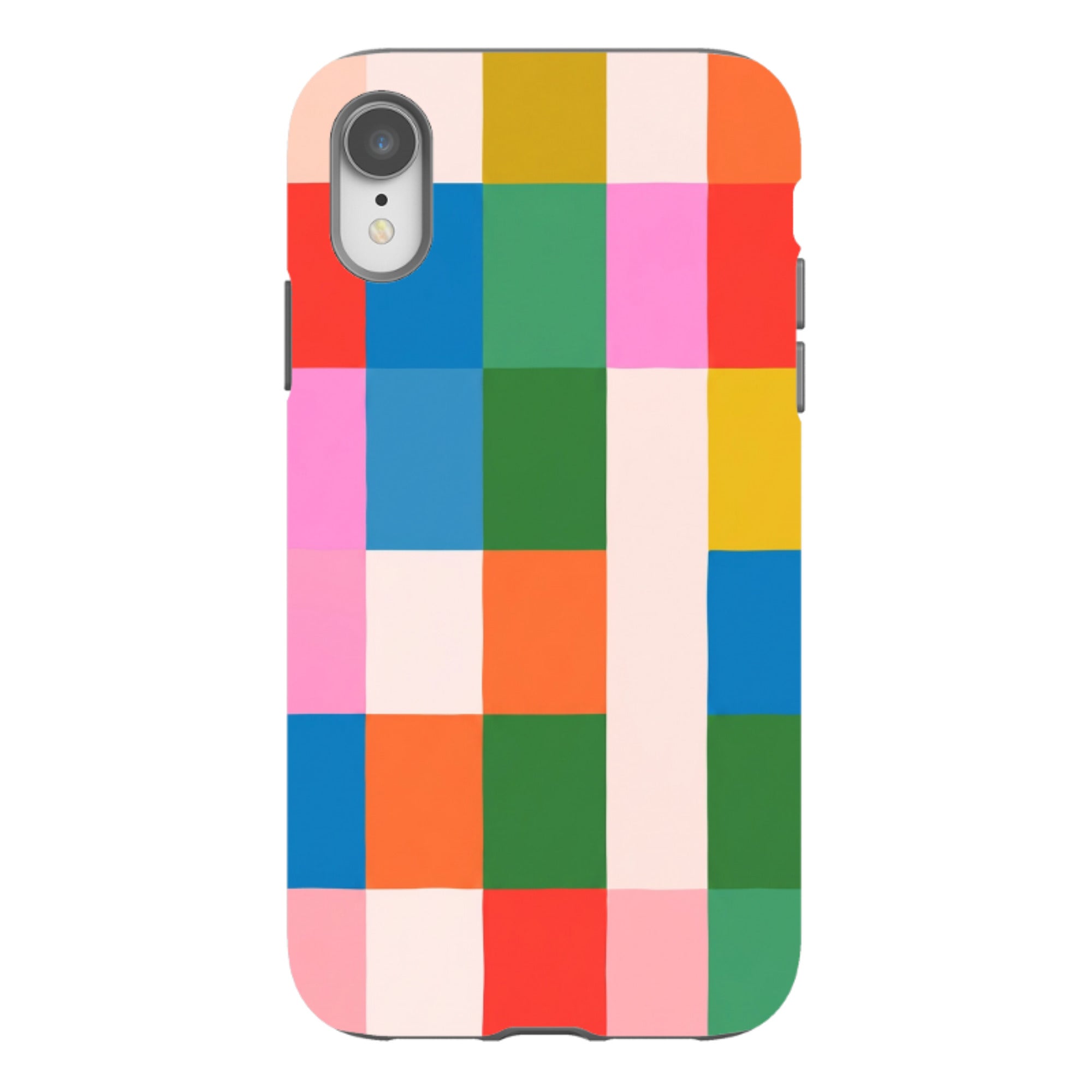 iPhone Tough Case - Multicolour Patchwork plaid