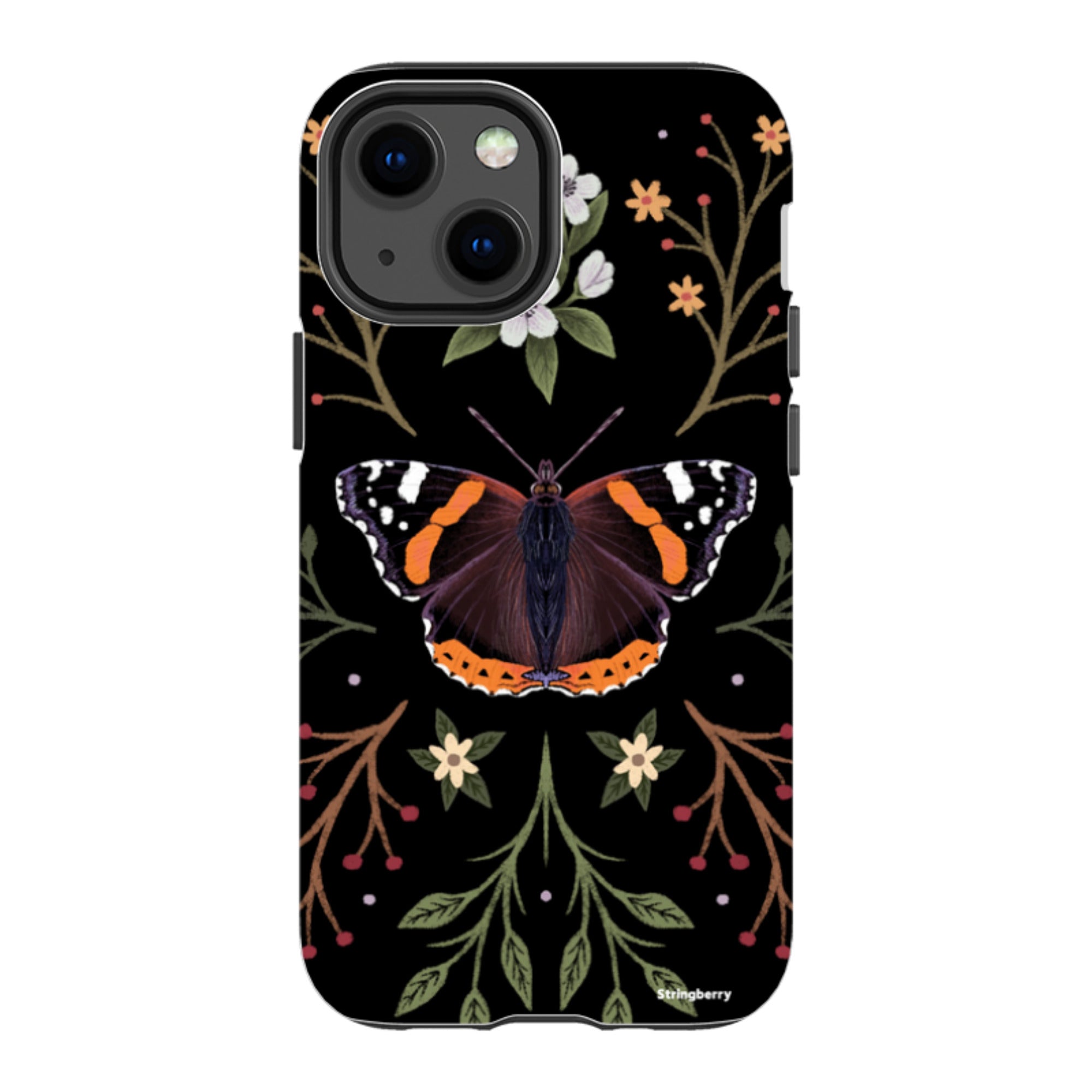 iPhone Tough Case - Red Admiral Butterfly By Anna Stead