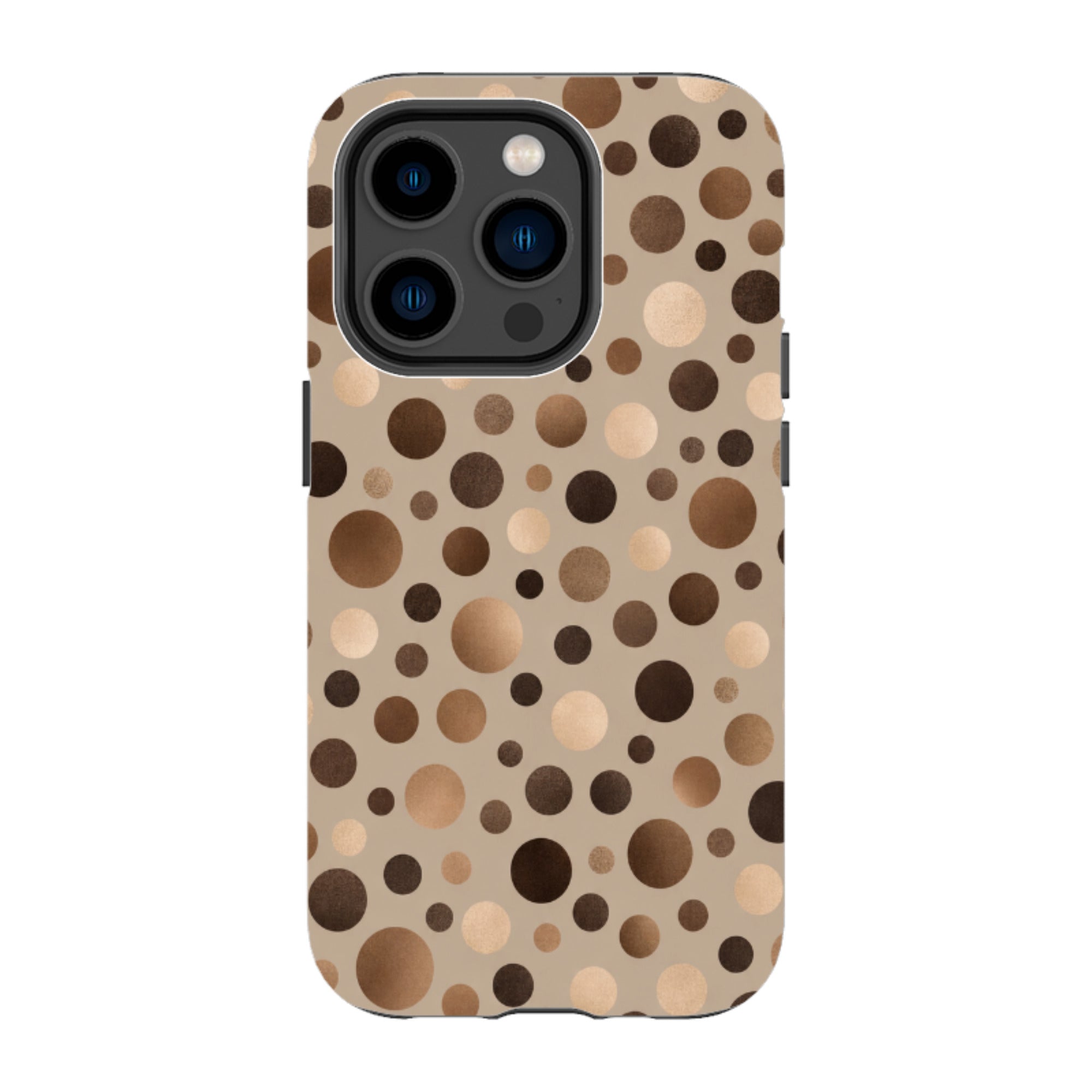 iPhone Tough Case - Rose Gold Polka Dot