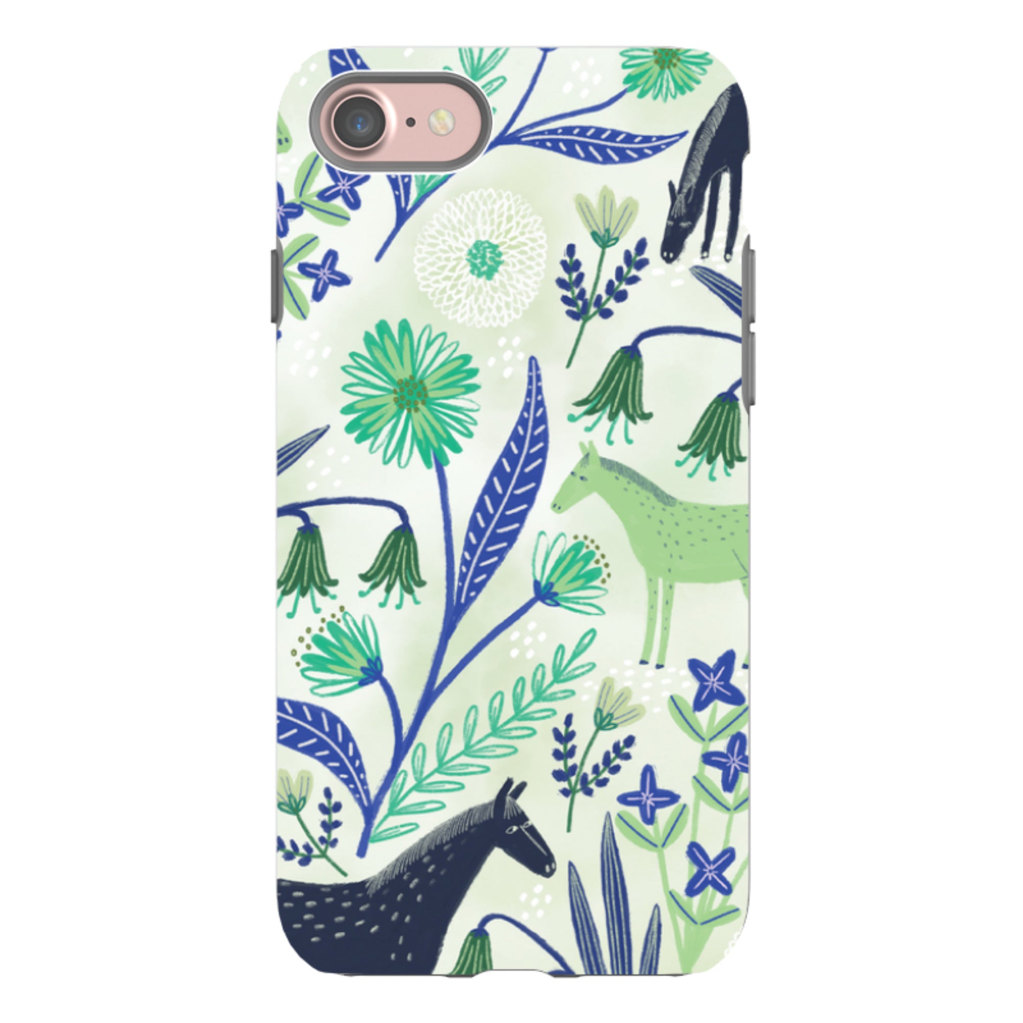 iPhone Tough Case - Wild Ponies Green By Lee Foster Wilson