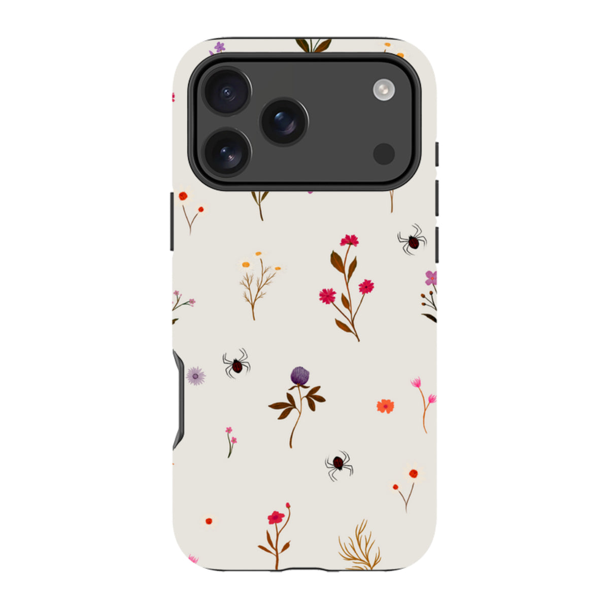 iPhone Tough Case - Florals and Spiders - Stone By Katherine Quinn