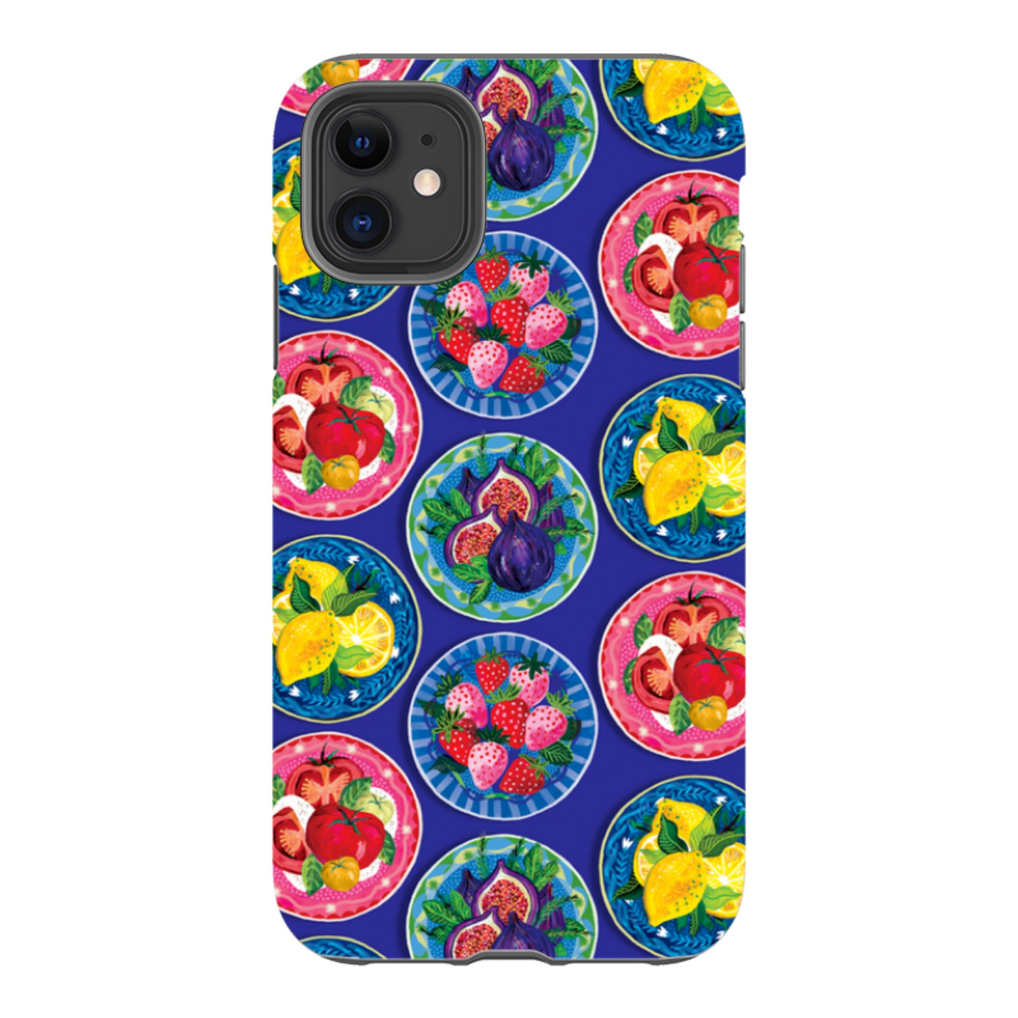 iPhone Tough Case - Summer Plates Blue By Emma Frances Grant