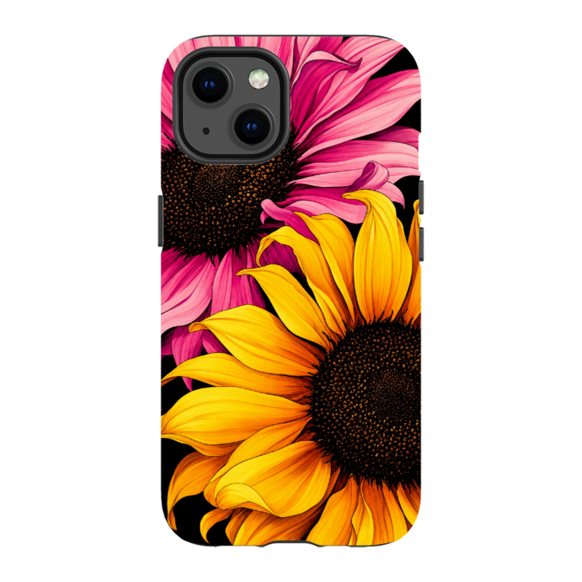 iPhone MagSafe Tough Case - Yellow & Pink Sunflower