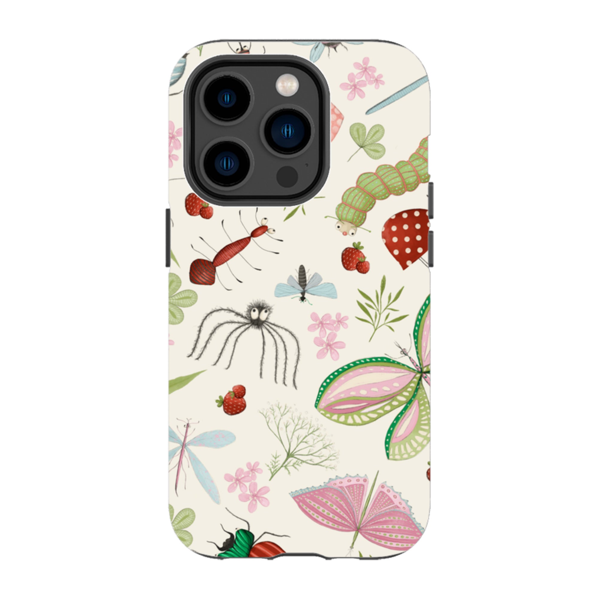 iPhone Tough Case - Insects Pattern By Maja Lindberg