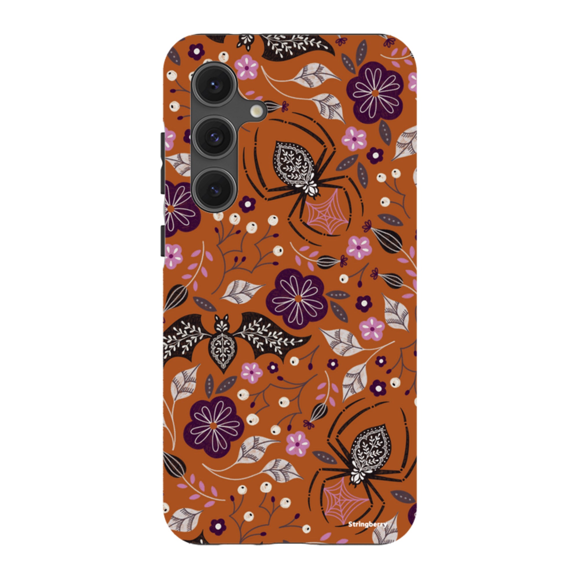 Samsung Tough Case - SpiderBat Pattern Orange By Jenny Zemanek