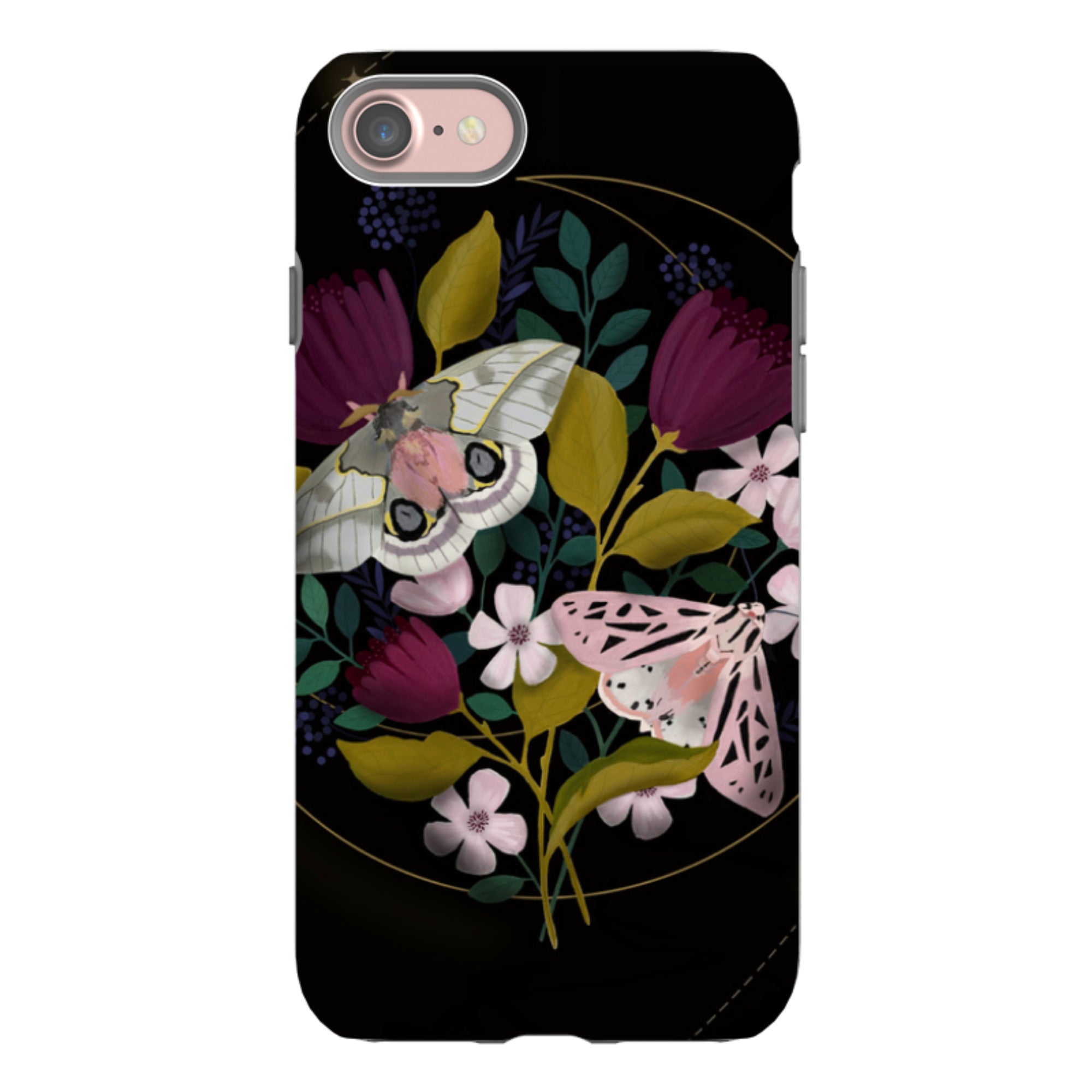 iPhone Tough Case - Moon Moths By Bex Parkin