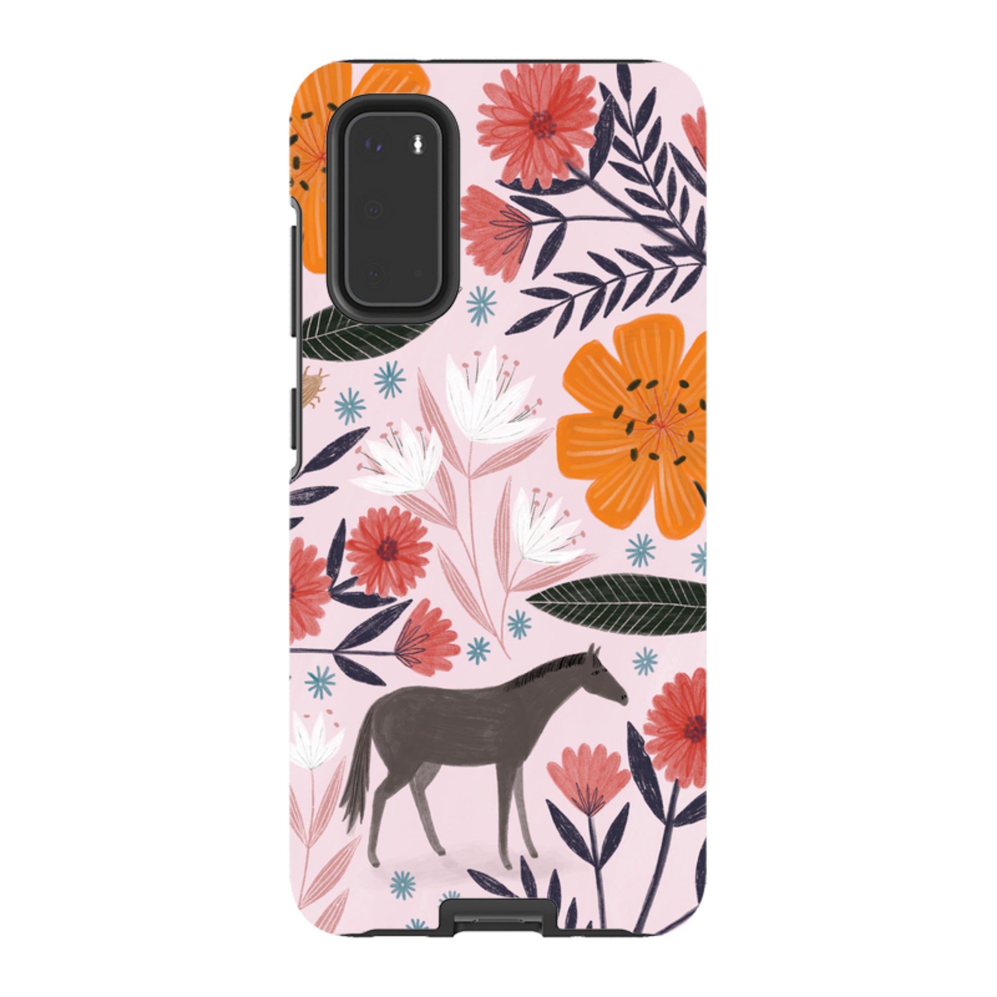 Samsung Tough Case - Pink Horse Floral By Lee Foster Wilson