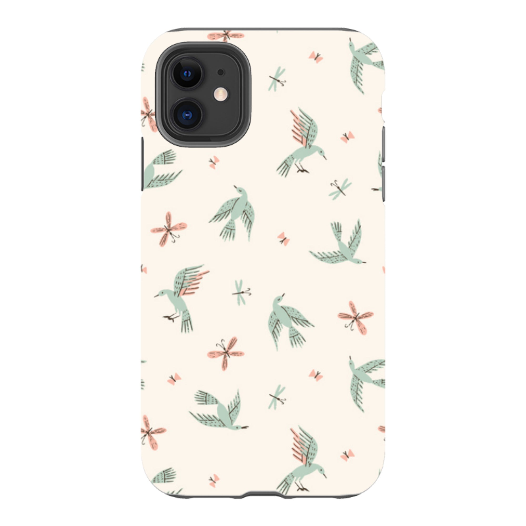 iPhone Tough Case - Birds And Butterflies Cream By Meghann Rader