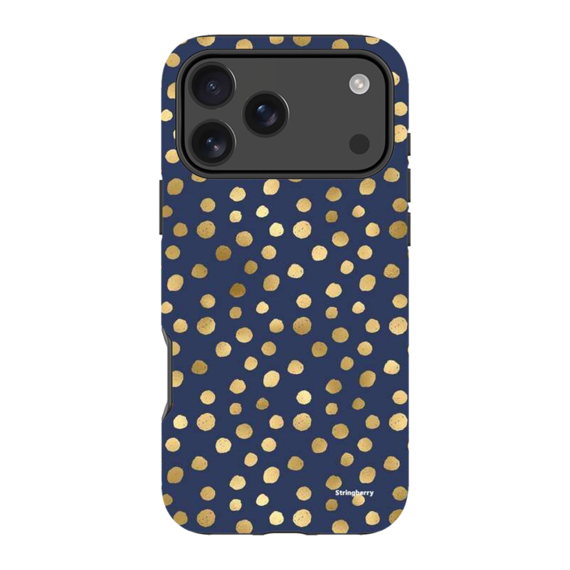 iPhone Tough Case - Navy Polka