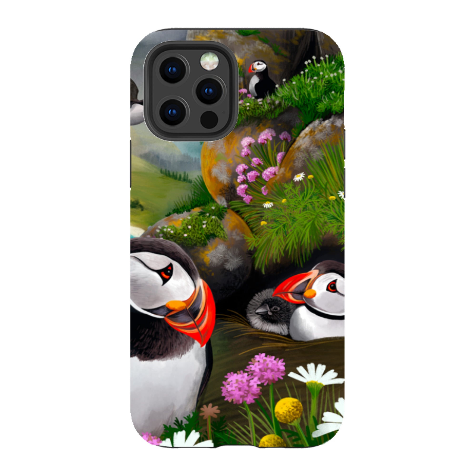 iPhone Tough Case - Puffin Family By Anna Stead