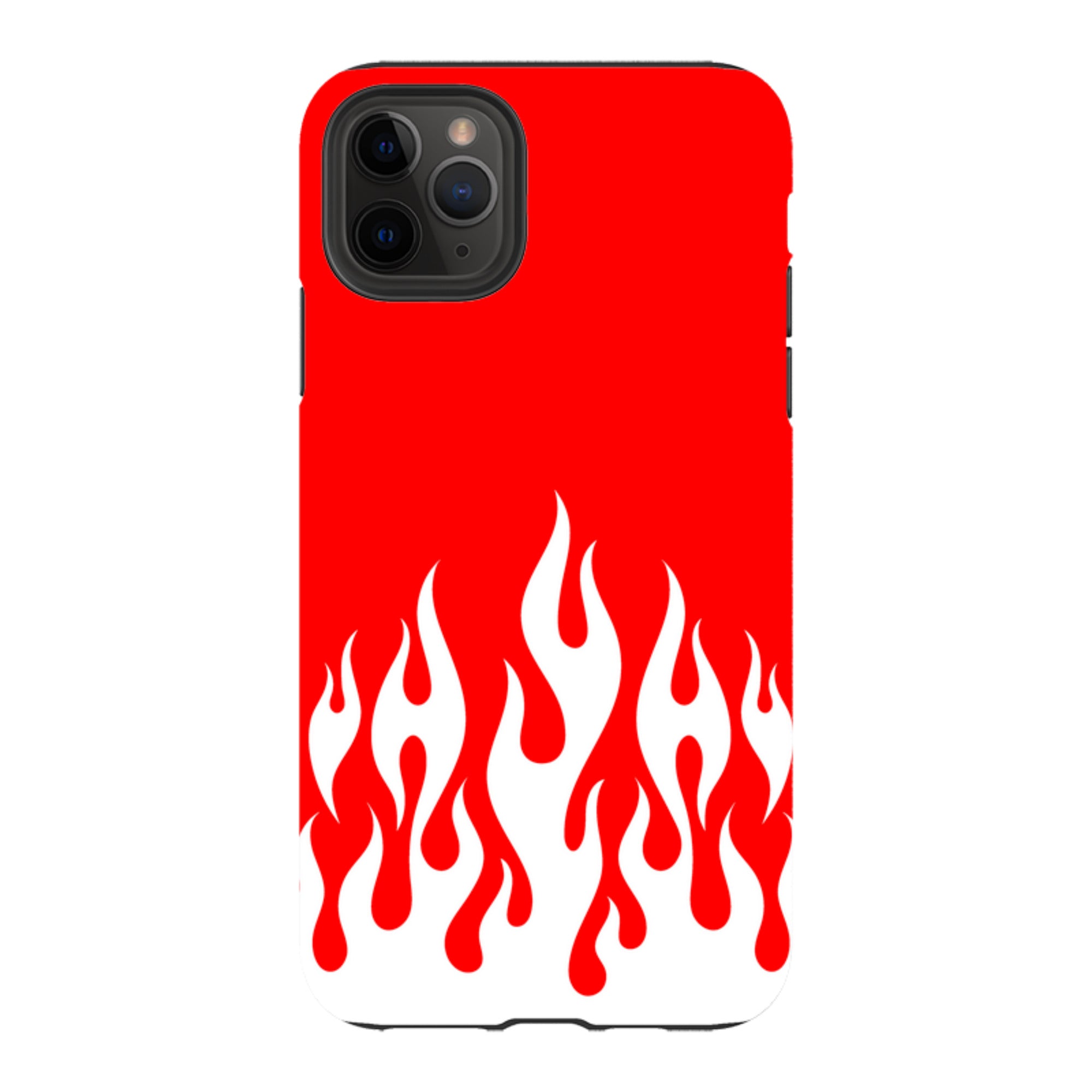 iPhone Tough Case - White Flames Red