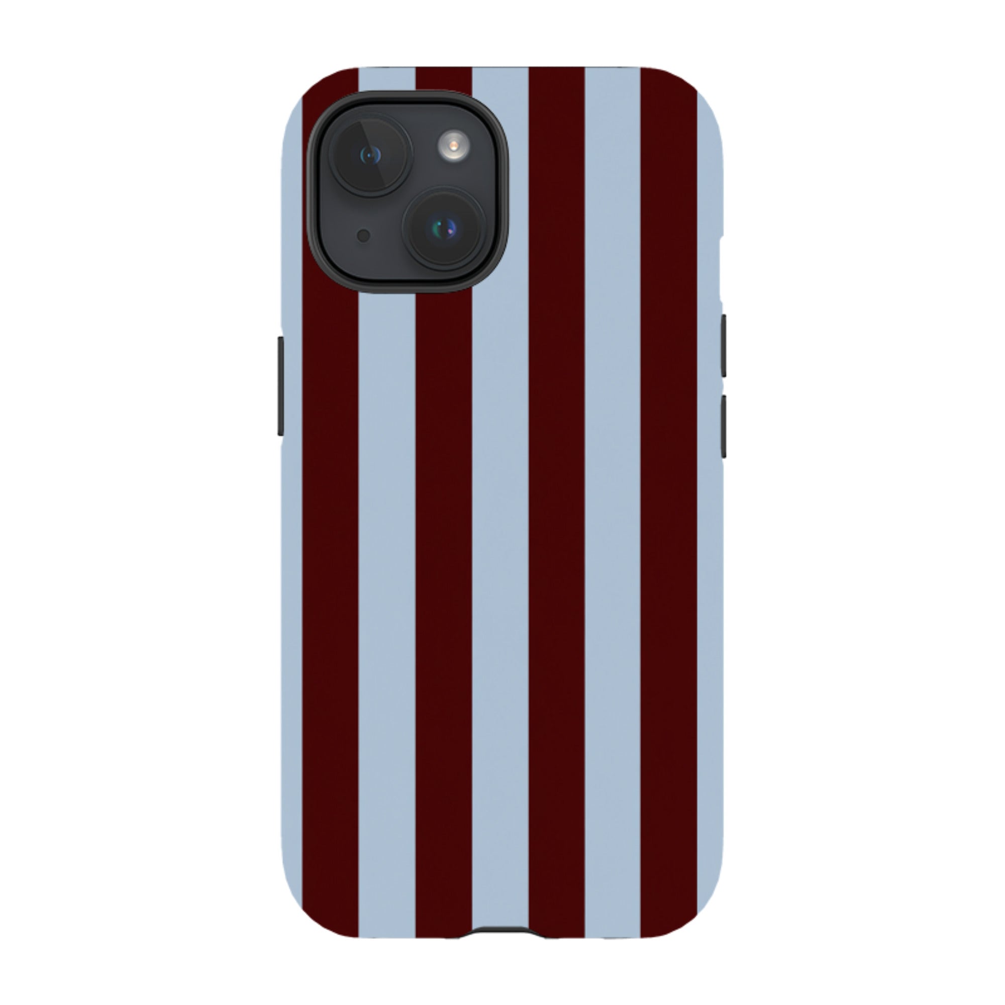 iPhone Tough Case - Claret & Sky Blue Stripe