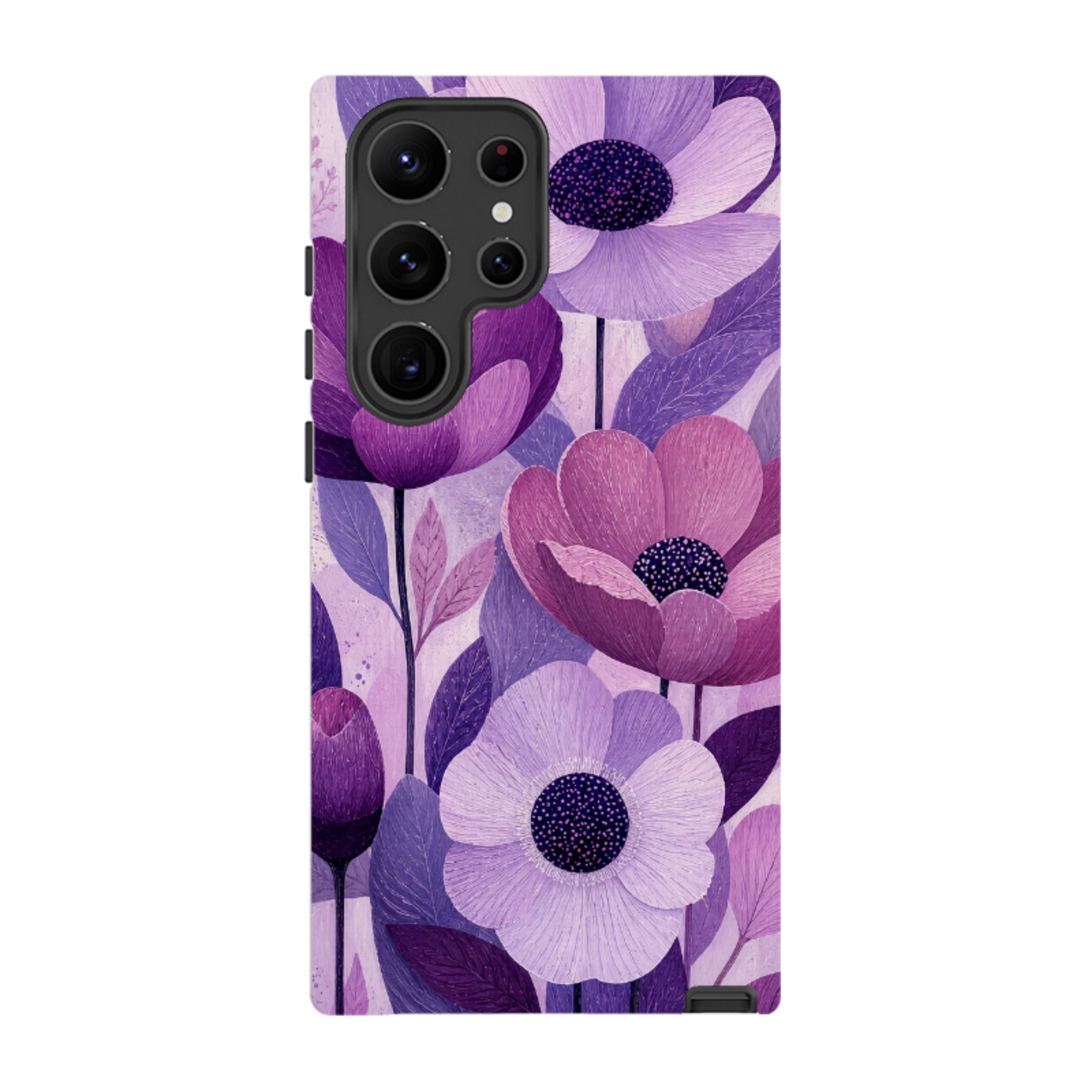 Samsung Tough Case - Purple Woodgrain Floral
