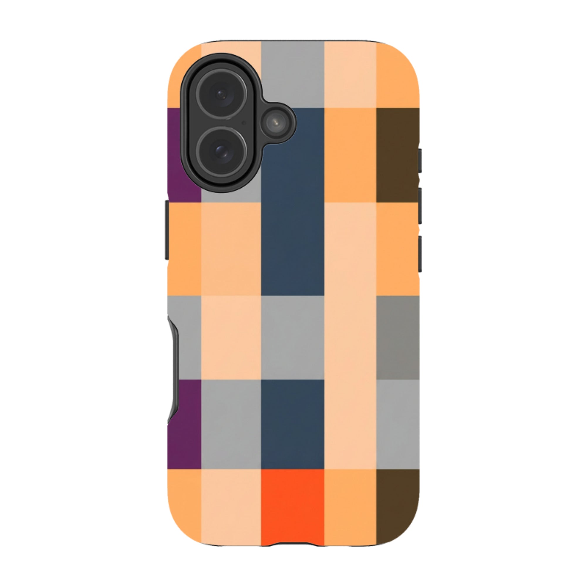 iPhone Tough Case - Orange and Purple Plaid