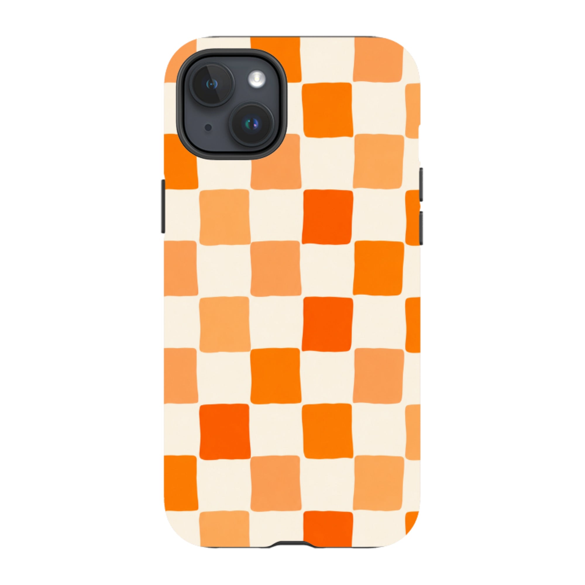 iPhone Tough Case - Orange Checkerboard