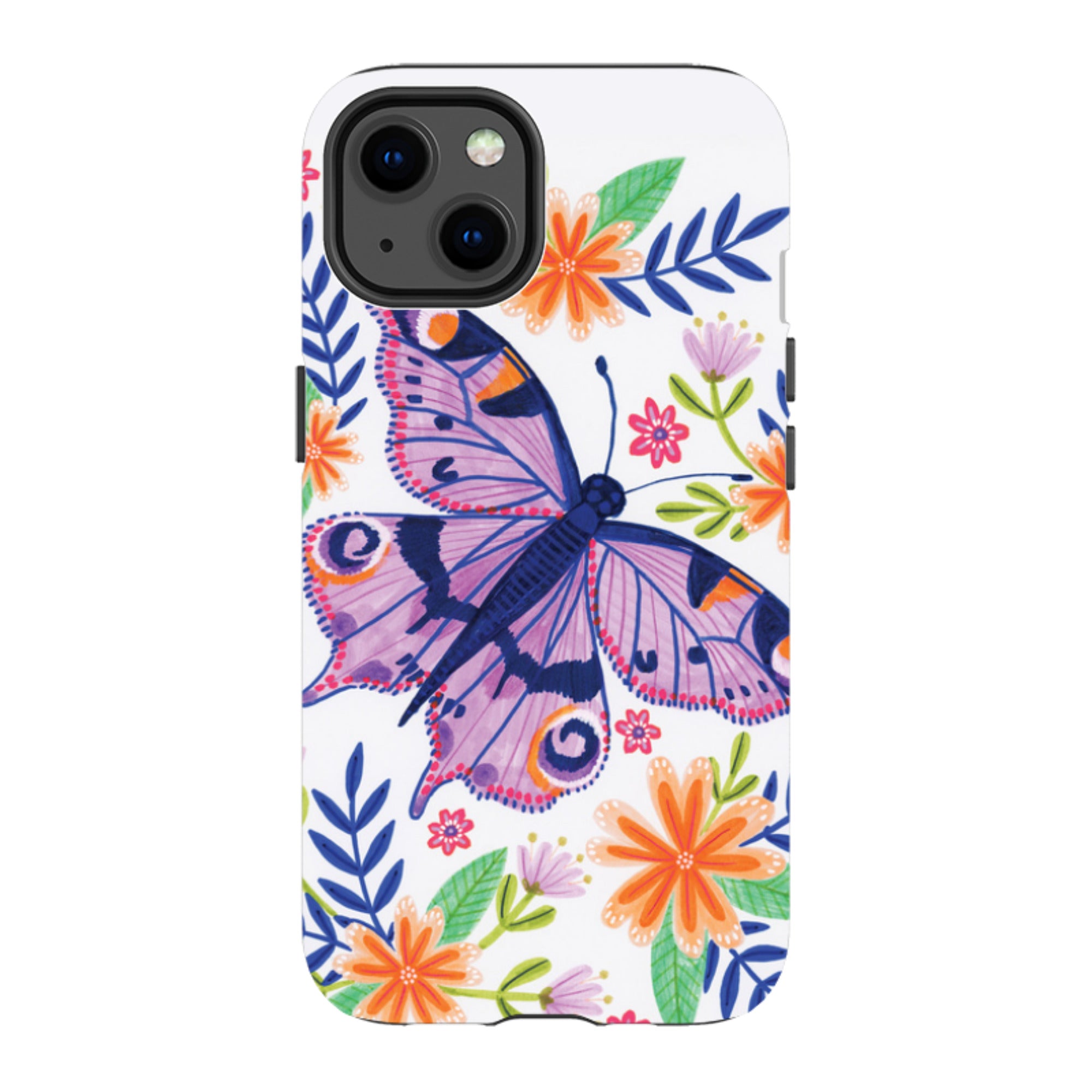 iPhone Tough Case - Floral Lilac Butterfly By Lee Foster Wilson