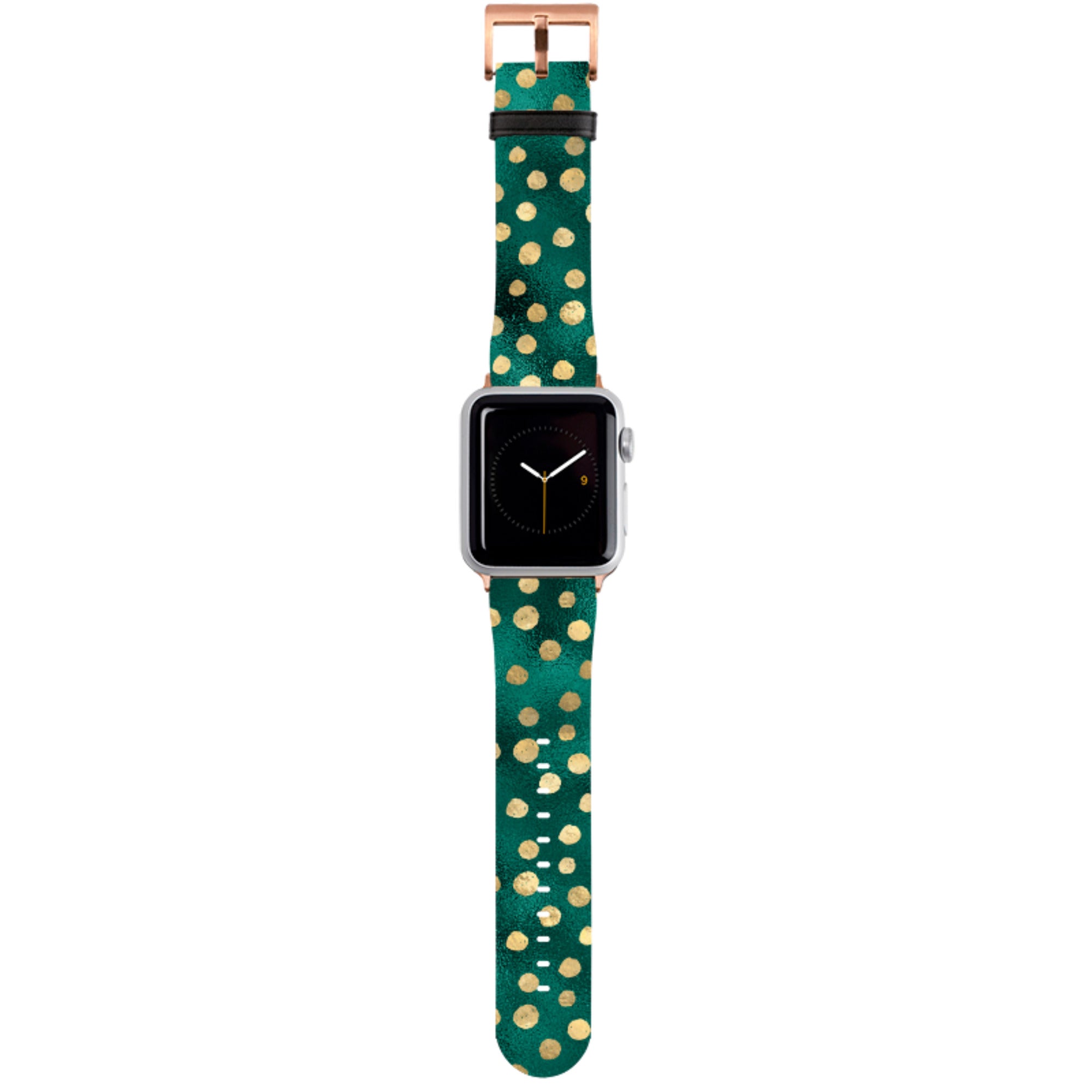 Forest and Gold Dots Apple Watch Strap