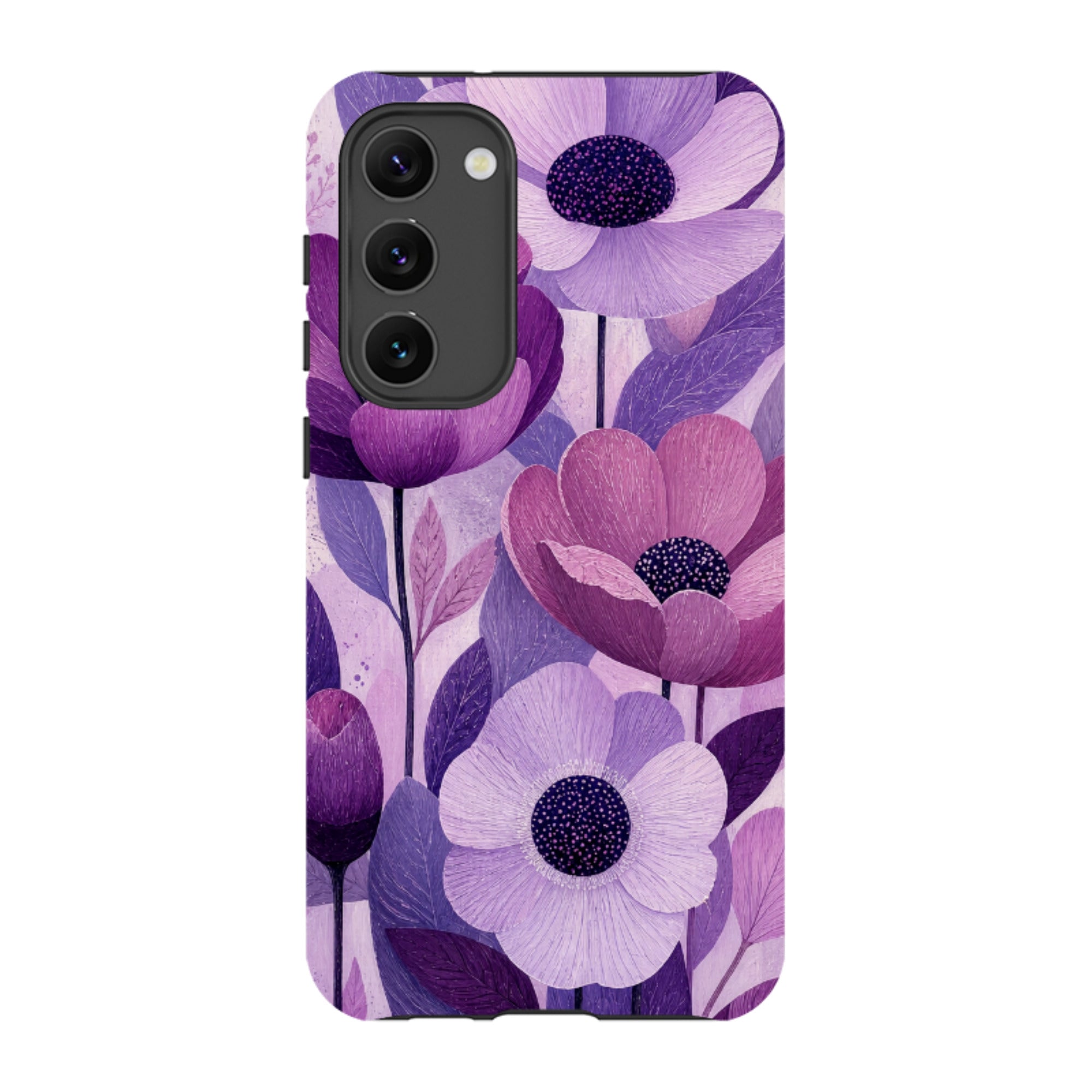 Samsung Tough Case - Purple Woodgrain Floral
