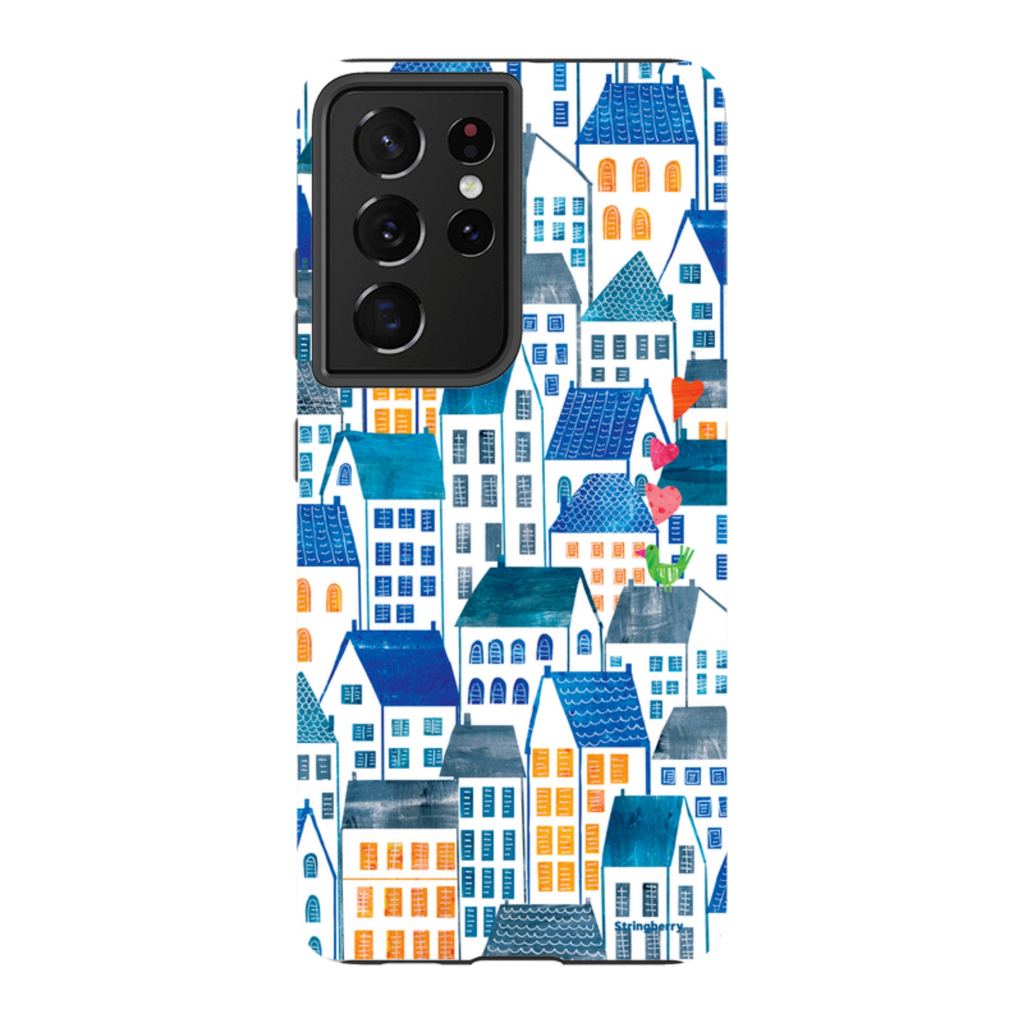 Samsung Tough Case - Blue Rooftop Houses By Tracey English