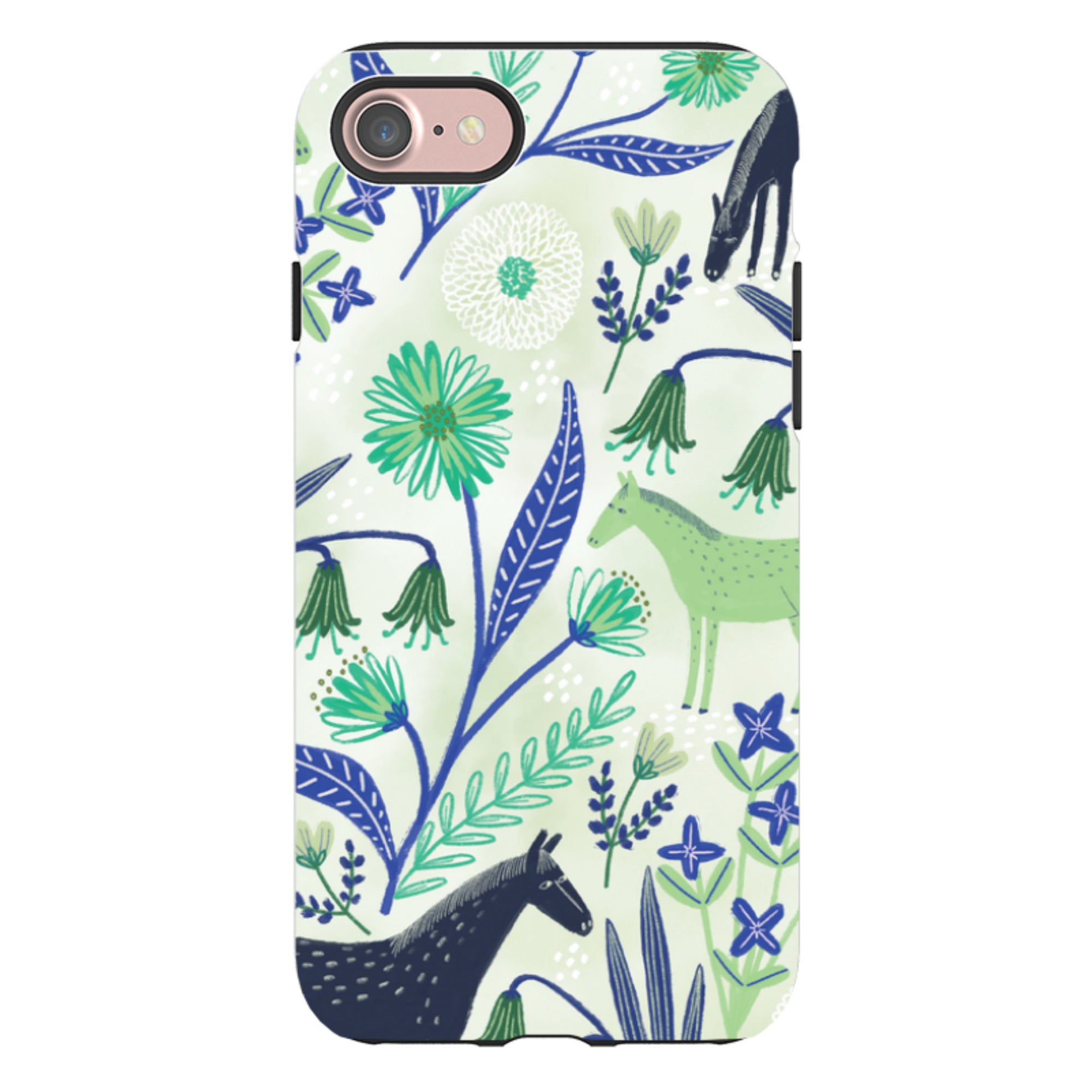 iPhone Tough Case - Wild Ponies Green By Lee Foster Wilson