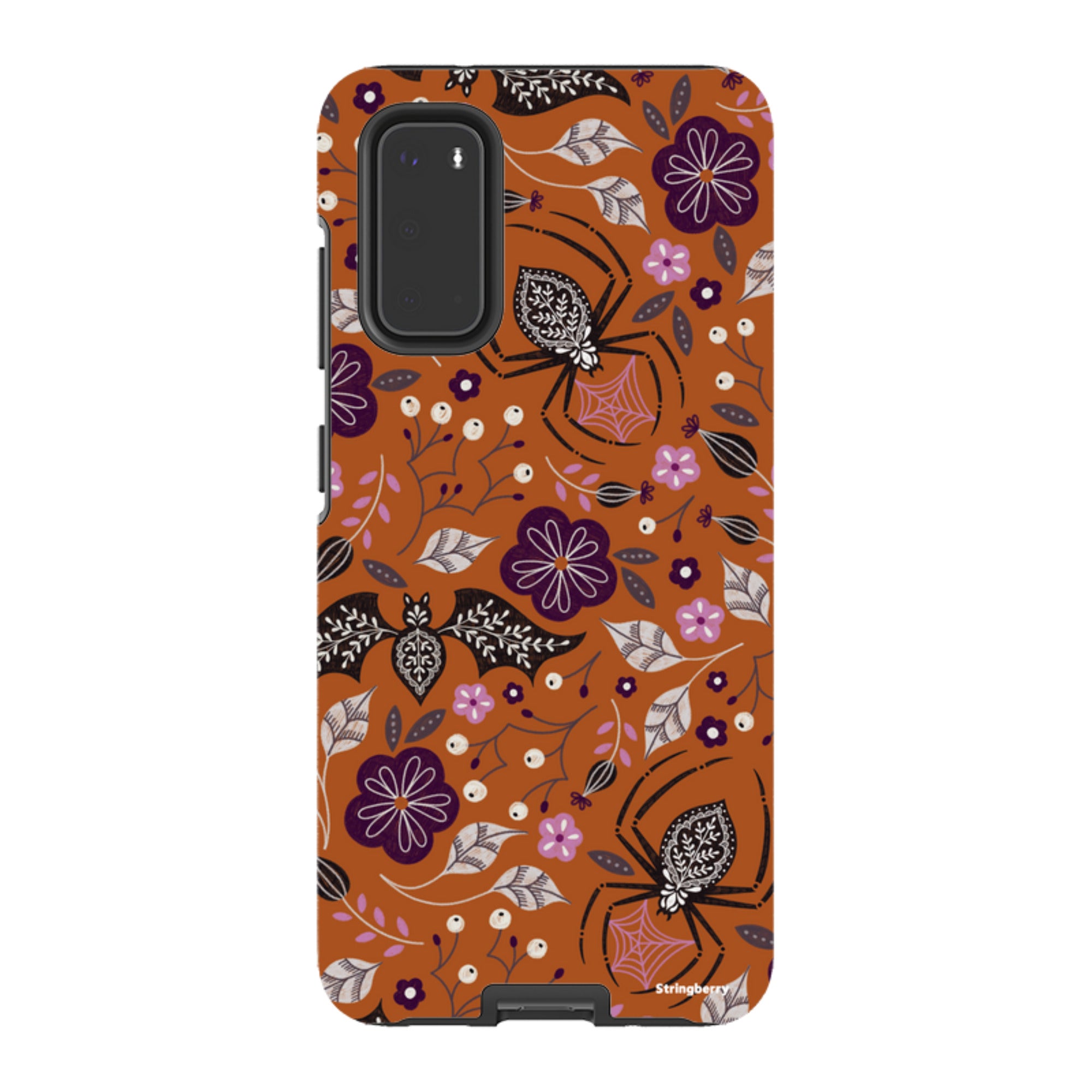 Samsung Tough Case - SpiderBat Pattern Orange By Jenny Zemanek