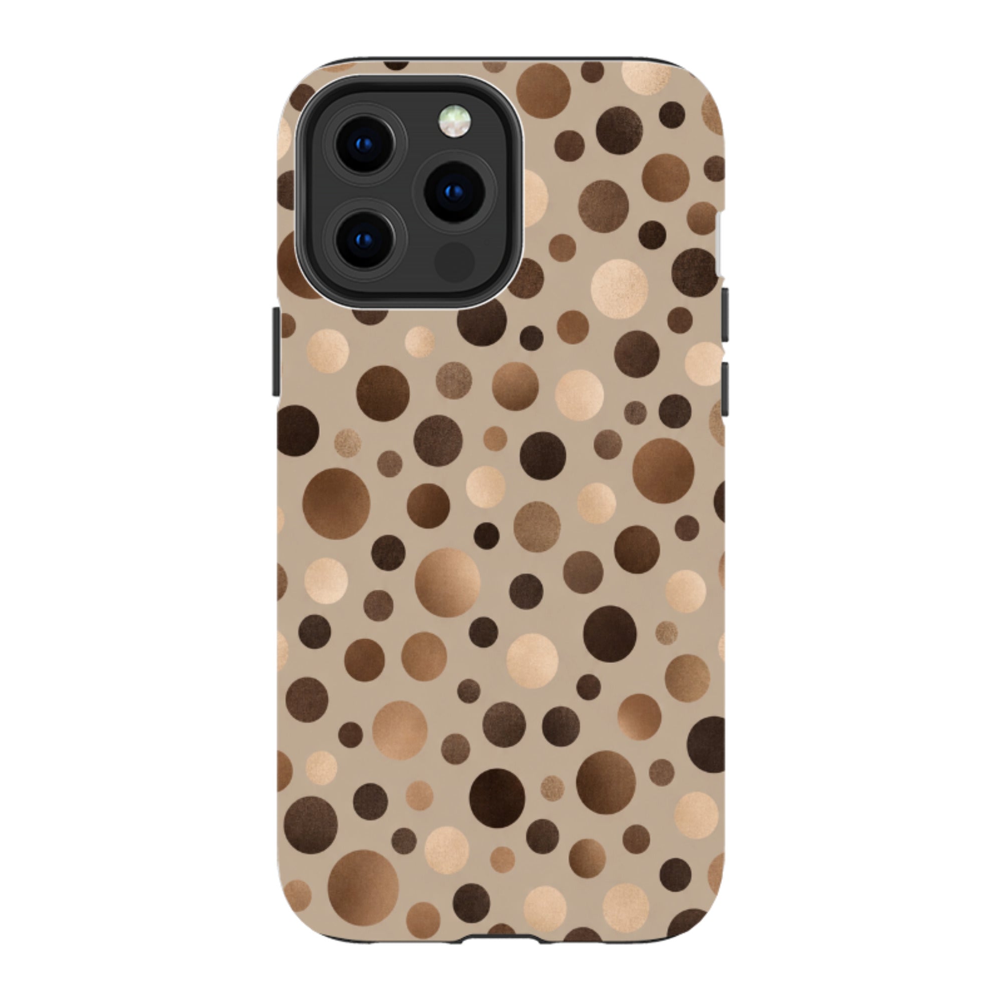 iPhone Tough Case - Rose Gold Polka Dot