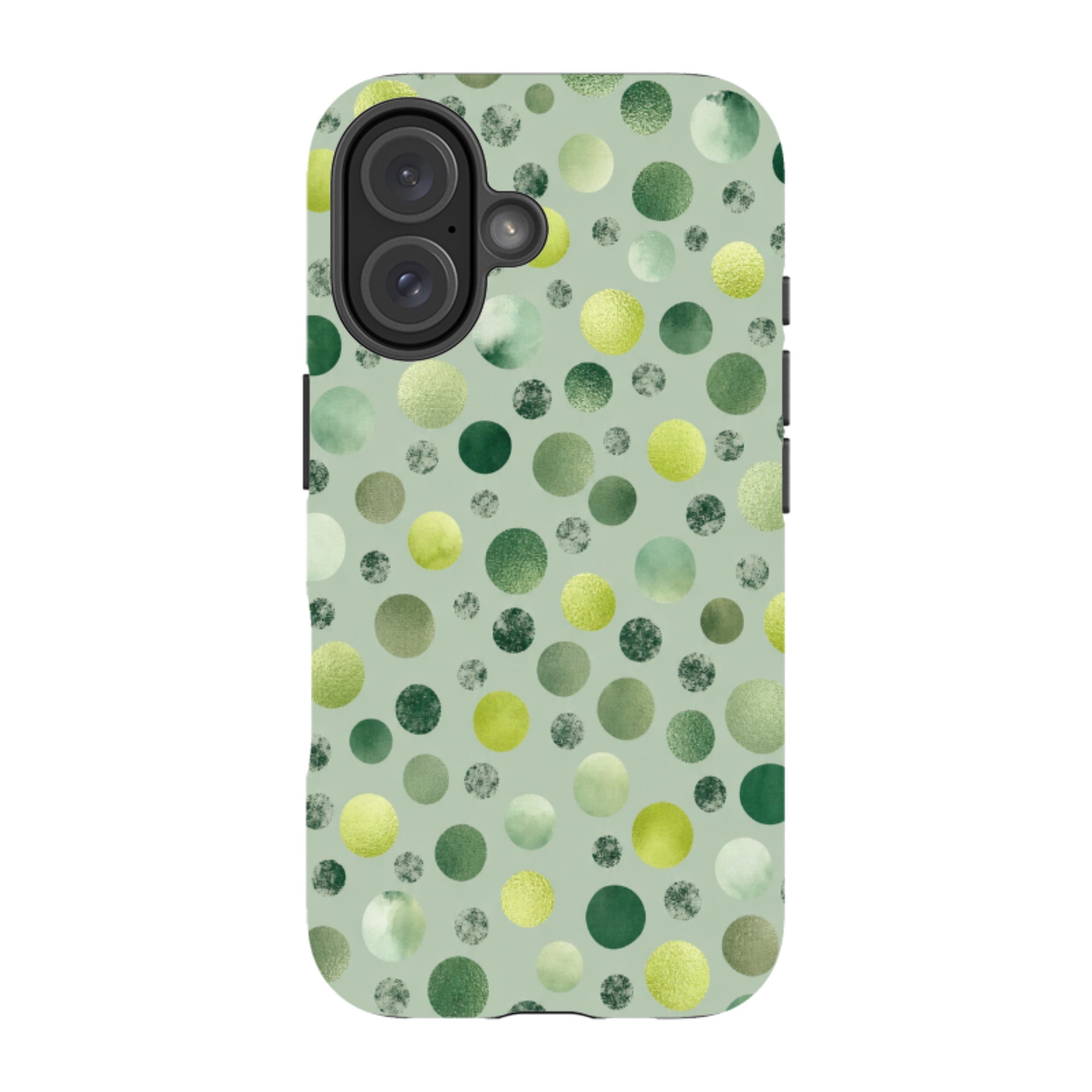 iPhone Tough Case - Sage Green Polka Dot